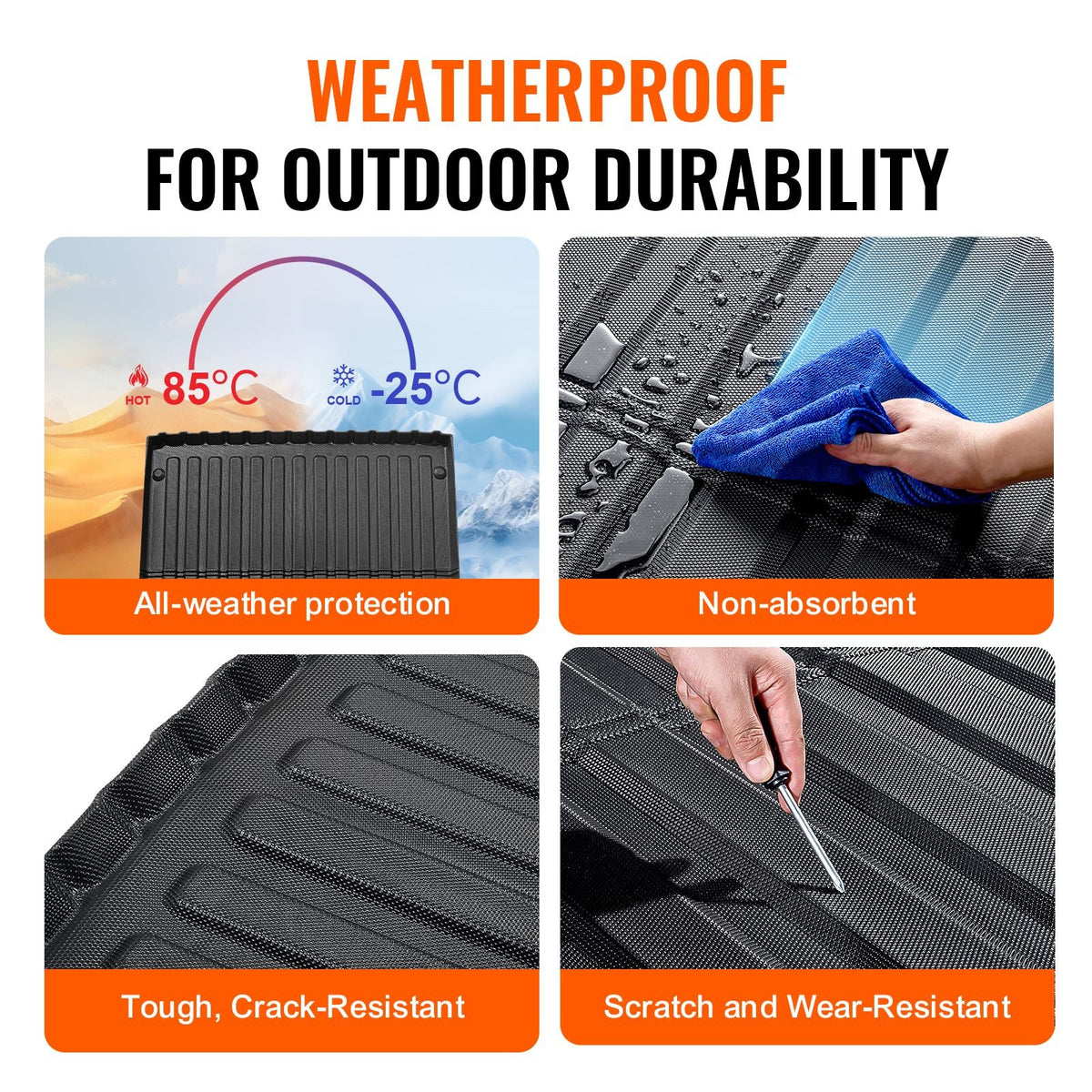 Truck Bed Mat, Compatible with 2005-2023 Toyota Tacoma, TPE Truck Bed Liner Mat Fits for 5 FT Bed, Thick and Heavy-Duty Bed Mat Car Accessories for All-Weather Protection, Prevent Slipping