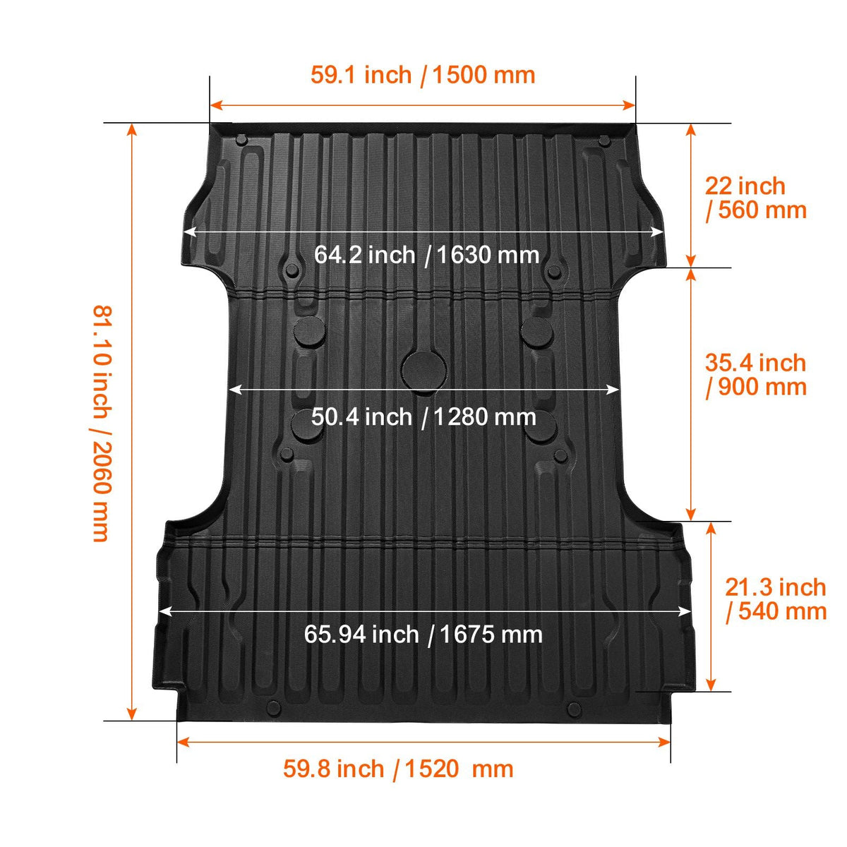Truck Bed Mat, Compatible with 2017-2024 Ford F250/F350, TPE Truck Bed Liner Mat Fits for 6.8 FT Bed, Thick and Heavy-Duty Bed Mat Car Accessories for All-Weather Protection, Prevent Slipping