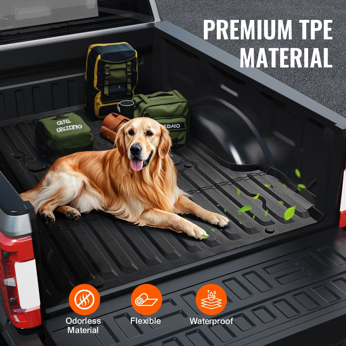 Truck Bed Mat, Compatible with 2017-2024 Ford F250/F350, TPE Truck Bed Liner Mat Fits for 6.8 FT Bed, Thick and Heavy-Duty Bed Mat Car Accessories for All-Weather Protection, Prevent Slipping