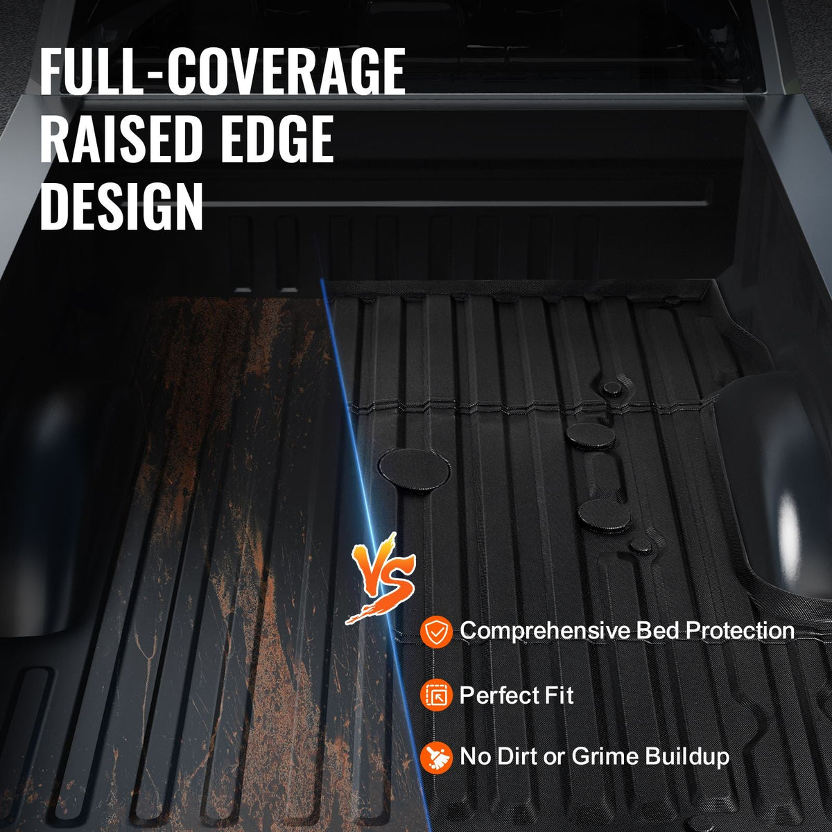 Truck Bed Mat, Compatible with 2017-2024 Ford F250/F350, TPE Truck Bed Liner Mat Fits for 6.8 FT Bed, Thick and Heavy-Duty Bed Mat Car Accessories for All-Weather Protection, Prevent Slipping