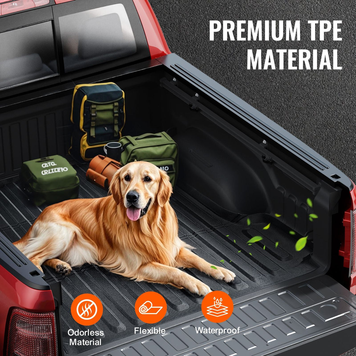 Truck Bed Mat, Compatible with 2019-2024 Dodge Ram1500, TPE Truck Bed Liner Mat Fits for 5.6 FT Bed, Thick and Heavy-Duty Bed Mat Car Accessories for All-Weather Protection, Prevent Slipping