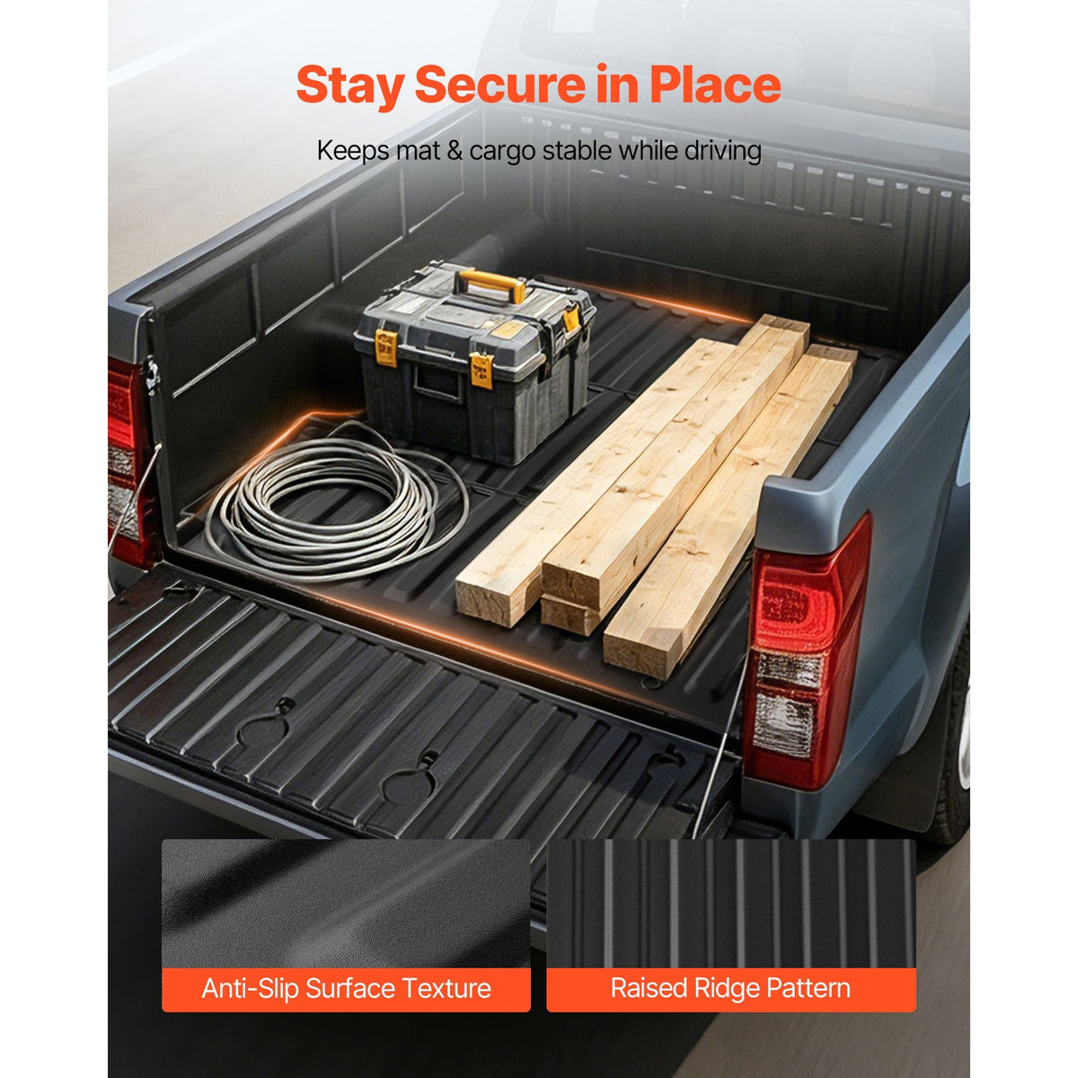 Truck Bed Mat, TPE, Compatible with 2015-2026 Ford F150 Lightning Bed, Heavy Duty Custom Fit, All Weather Protection Pickup Car Cargo Trunk Liner Replacement, for 2015-2026 Ford F150 Accessories