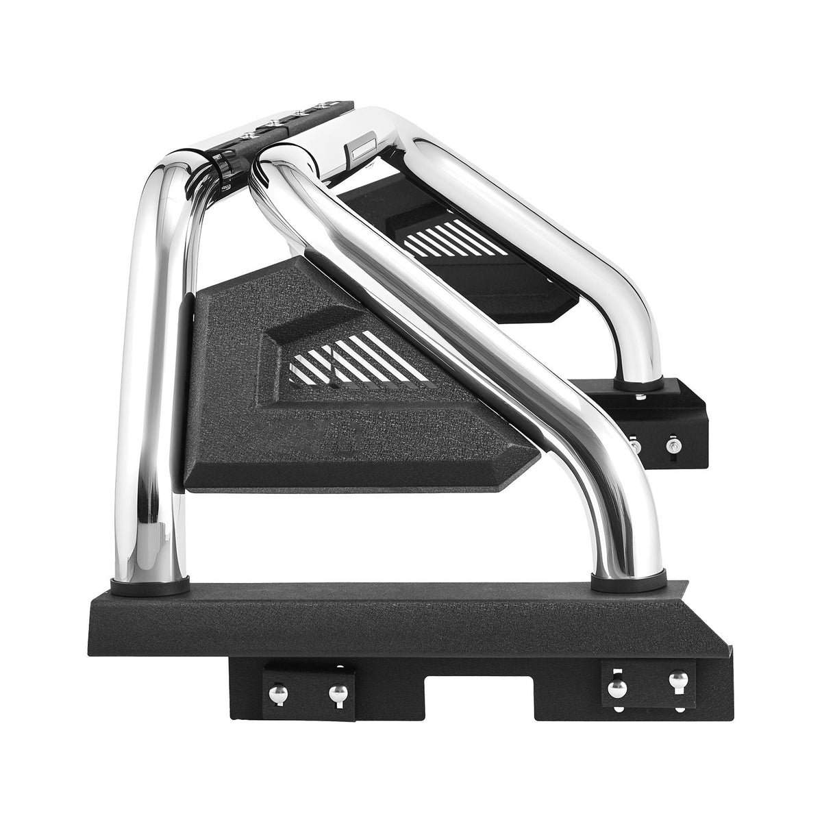 Truck Bed Roll Bar, Universal Adjustable Sport Bar Chase Rack Compatible with Full-Size & Mid-Size Pickup, With LED Brake Light, Stainless Steel + Carbon Steel No Rack Included