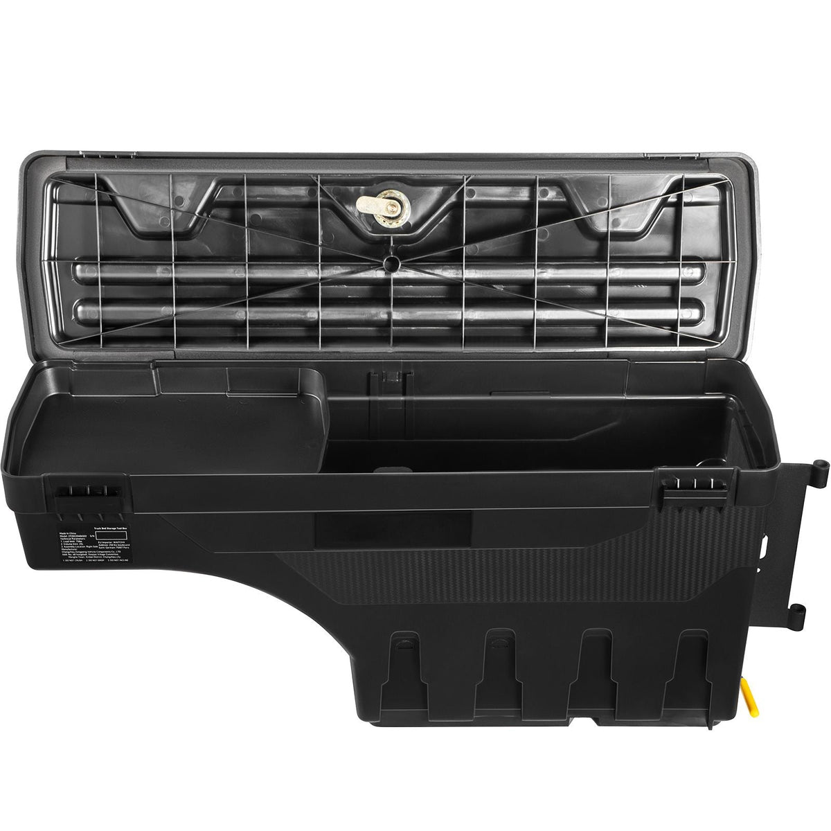 Truck Bed Storage Box, Lockable Lid, Waterproof ABS Wheel Well Tool Box 6.6 Gal/20 L, Compatible with Chevrolet Silverado 1500 GMC Sierra 1500 2019-2020, Passenger Side, Black