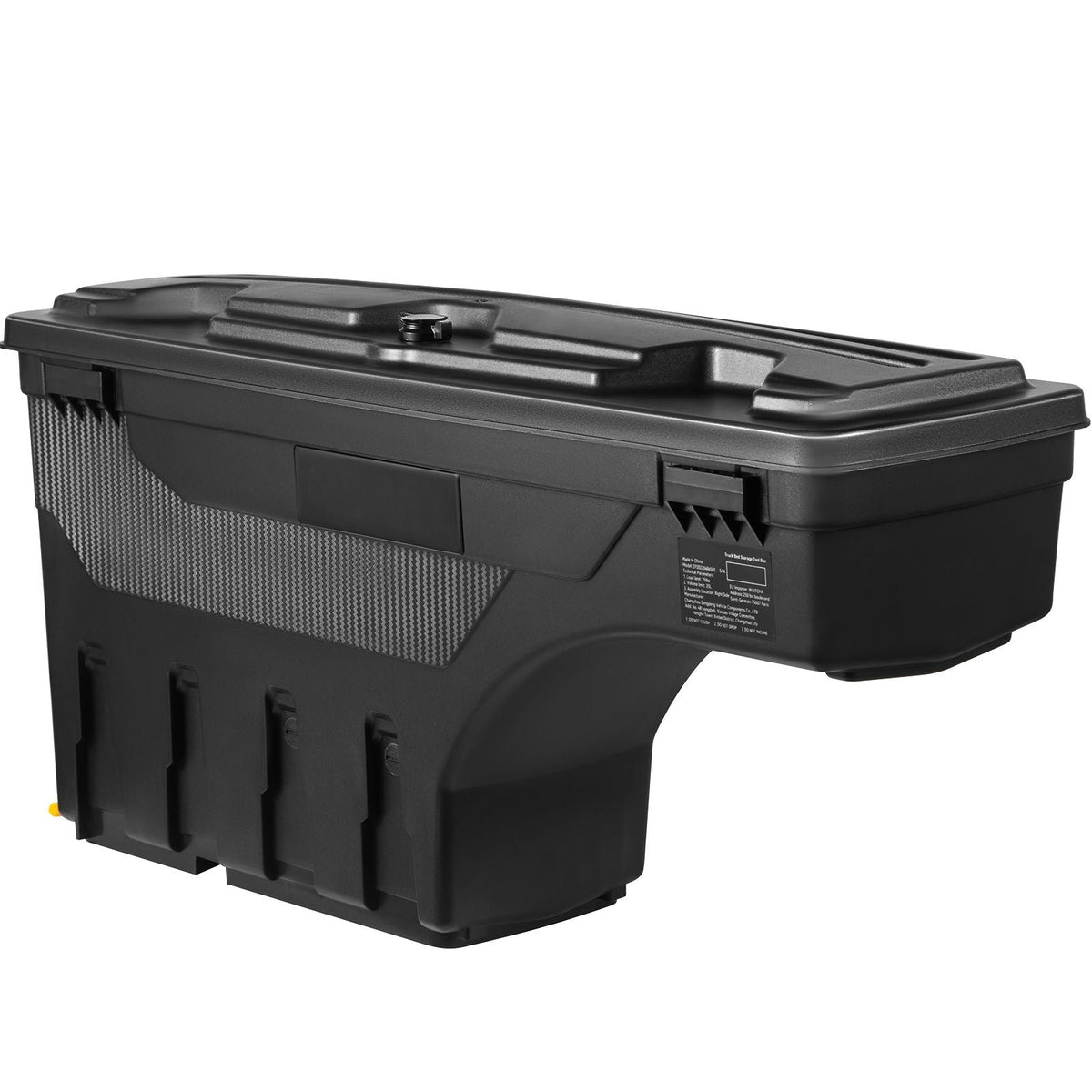 Truck Bed Storage Box, Lockable Lid, Waterproof ABS Wheel Well Tool Box 6.6 Gal/20 L with Password Padlock, Compatible with Dodge Ram 1500 2019-2021, Driver Side, Black