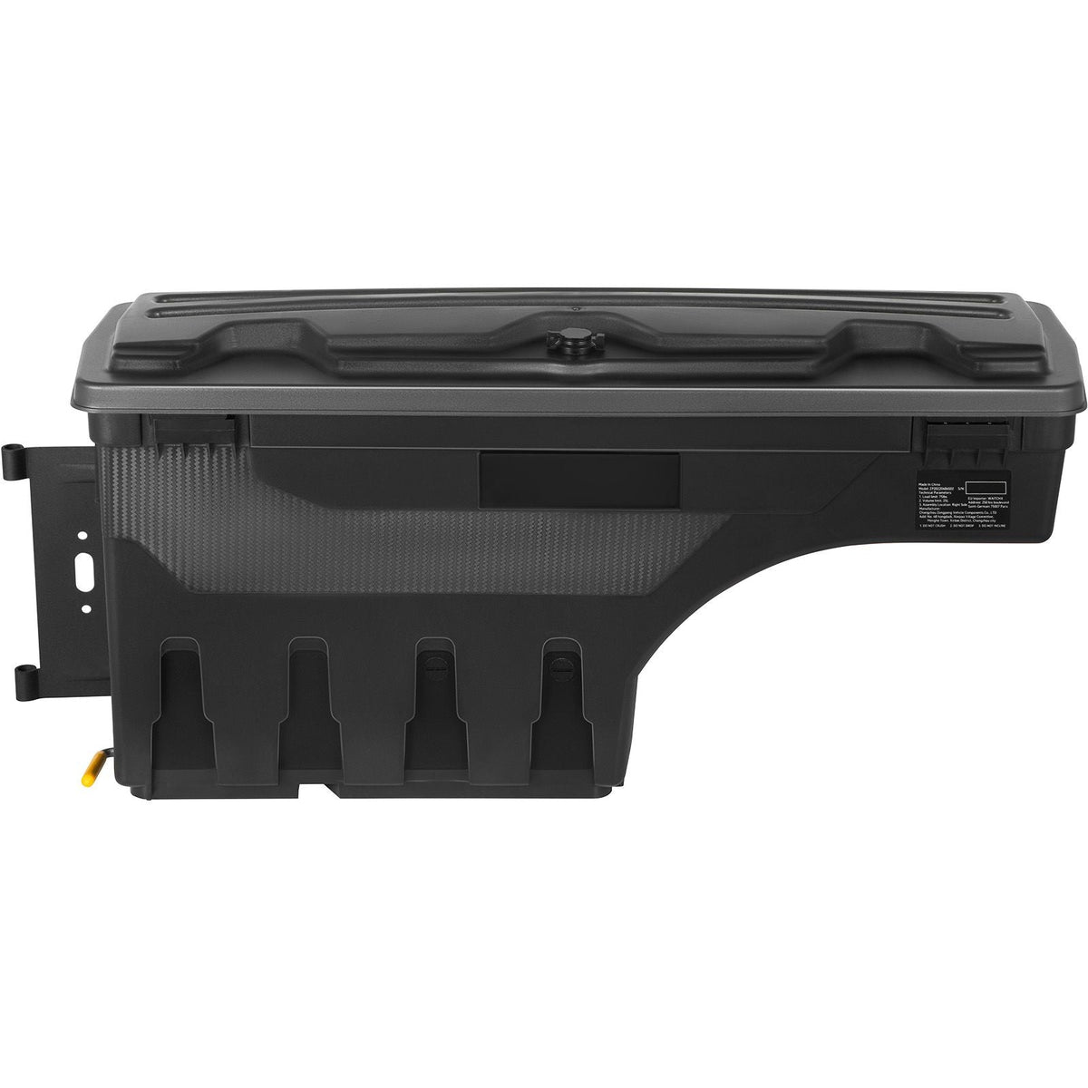 Truck Bed Storage Box, Lockable Swing Case with Password Padlock, 6.6 Gal/25 L ABS Wheel Well Tool Box, Waterproof and Durable, Compatible with Ford F-150 2015-2021, Drivers Side(Left)