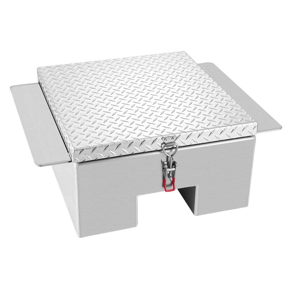 Truck Bed Tool Box, Heavy Duty Aluminum Tool Box with Diamond Plate, Storage Toolbox Chest Organizer Supports up to 220 lbs, Ideal for Pickup, Truck Bed, RV, Trailer, 30.3 x 24 x 12.2 in, Silver