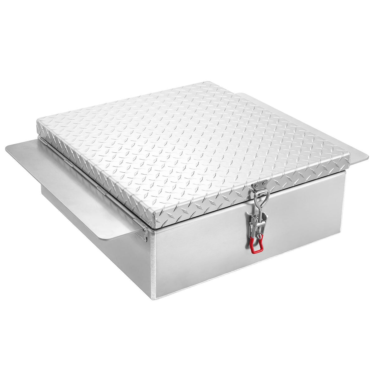 Truck Bed Tool Box, Heavy Duty Aluminum Tool Box with Diamond Plate, Storage Toolbox Chest Organizer Supports up to 220 lbs, Ideal for Pickup, Truck Bed, RV, Trailer, 30.3 x 24 x 9 in, Silver