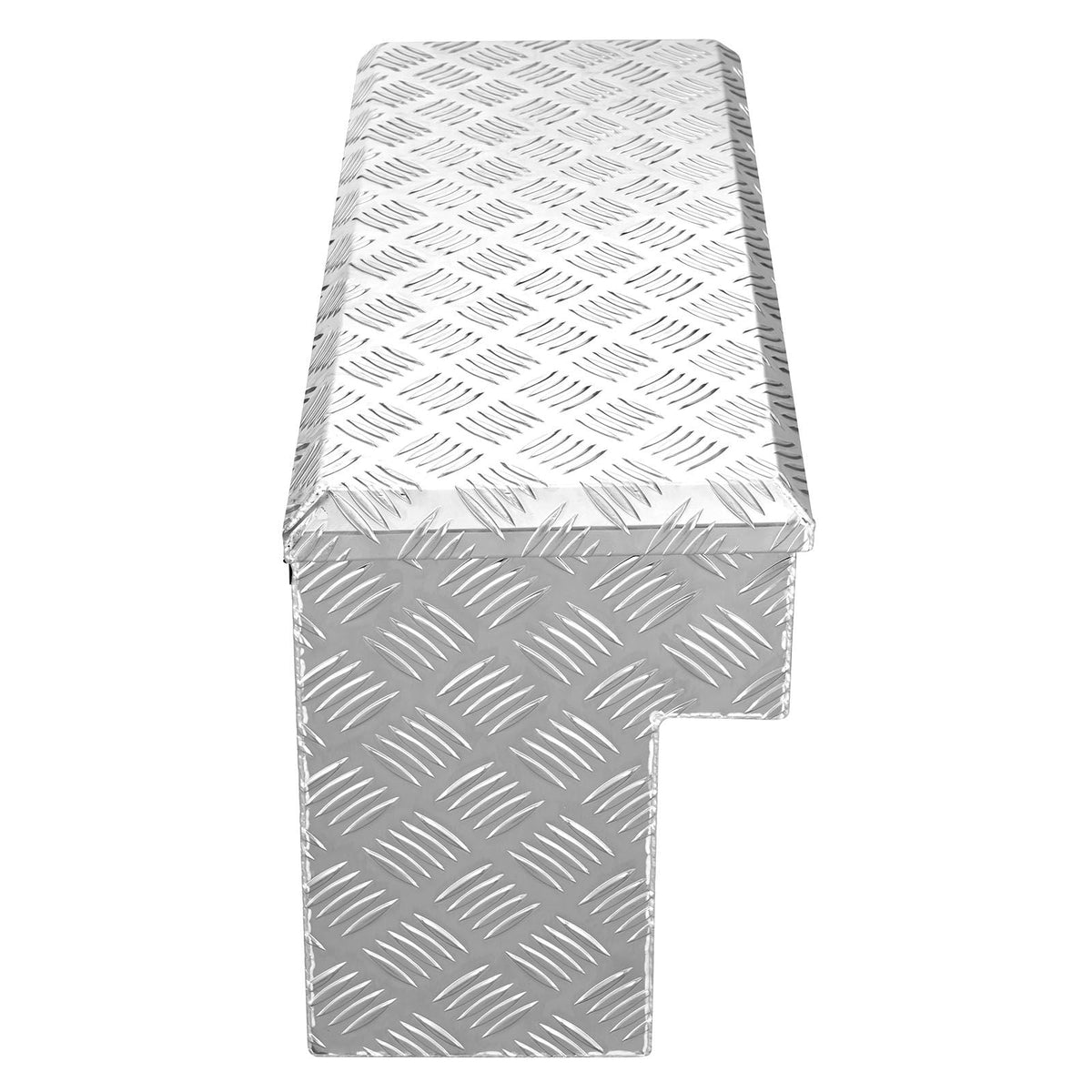 Truck Bed Tool Box, Heavy Duty Aluminum Tool Box with Tread Patterns, Storage Toolbox Chest Organizer with Lock and Key, Ideal for Pickup, Truck Bed, RV, Trailer, 34 x 12 x 15.4 in, Silver