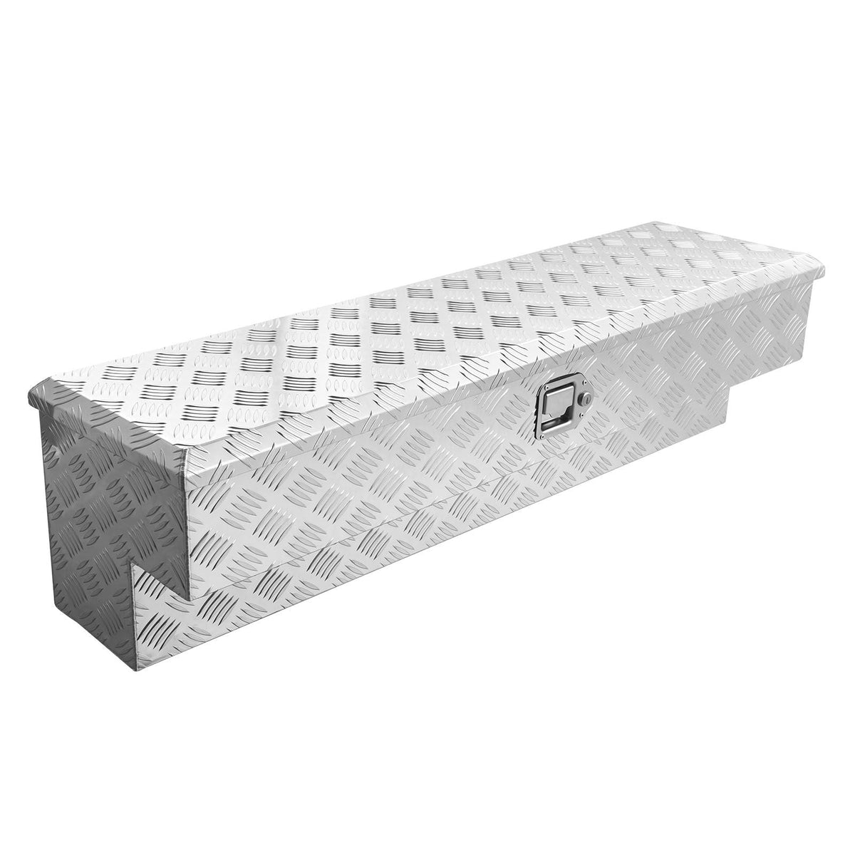 Truck Bed Tool Box, Heavy Duty Aluminum Tool Box with Tread Patterns, Storage Toolbox Chest Organizer with Lock and Key, Ideal for Pickup, Truck Bed, RV, Trailer, 48 x 13.4 x 13 in, Silver