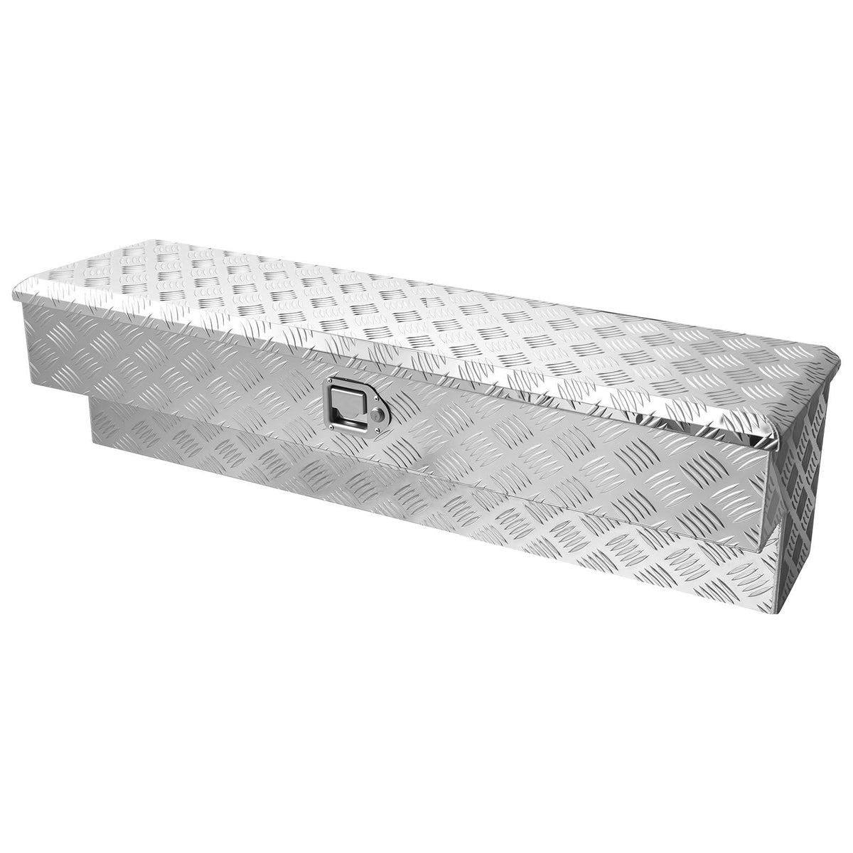 Truck Bed Tool Box, Heavy Duty Aluminum Tool Box with Tread Patterns, Storage Toolbox Chest Organizer with Lock and Key, Ideal for Pickup, Truck Bed, RV, Trailer, 48 x 13.4 x 13 in, Silver
