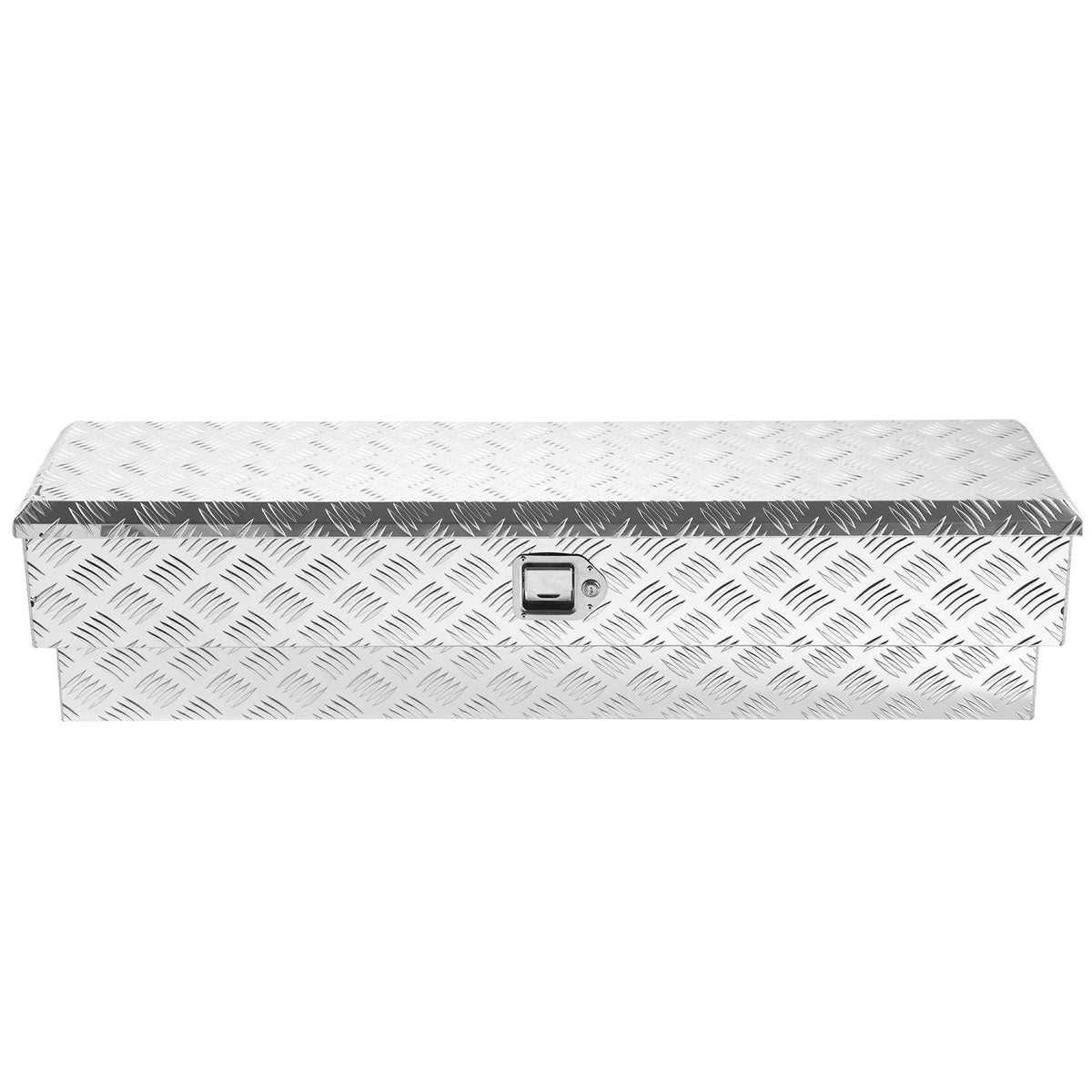 Truck Bed Tool Box, Heavy Duty Aluminum Tool Box with Tread Patterns, Storage Toolbox Chest Organizer with Lock and Key, Ideal for Pickup, Truck Bed, RV, Trailer, 48 x 13.4 x 13 in, Silver