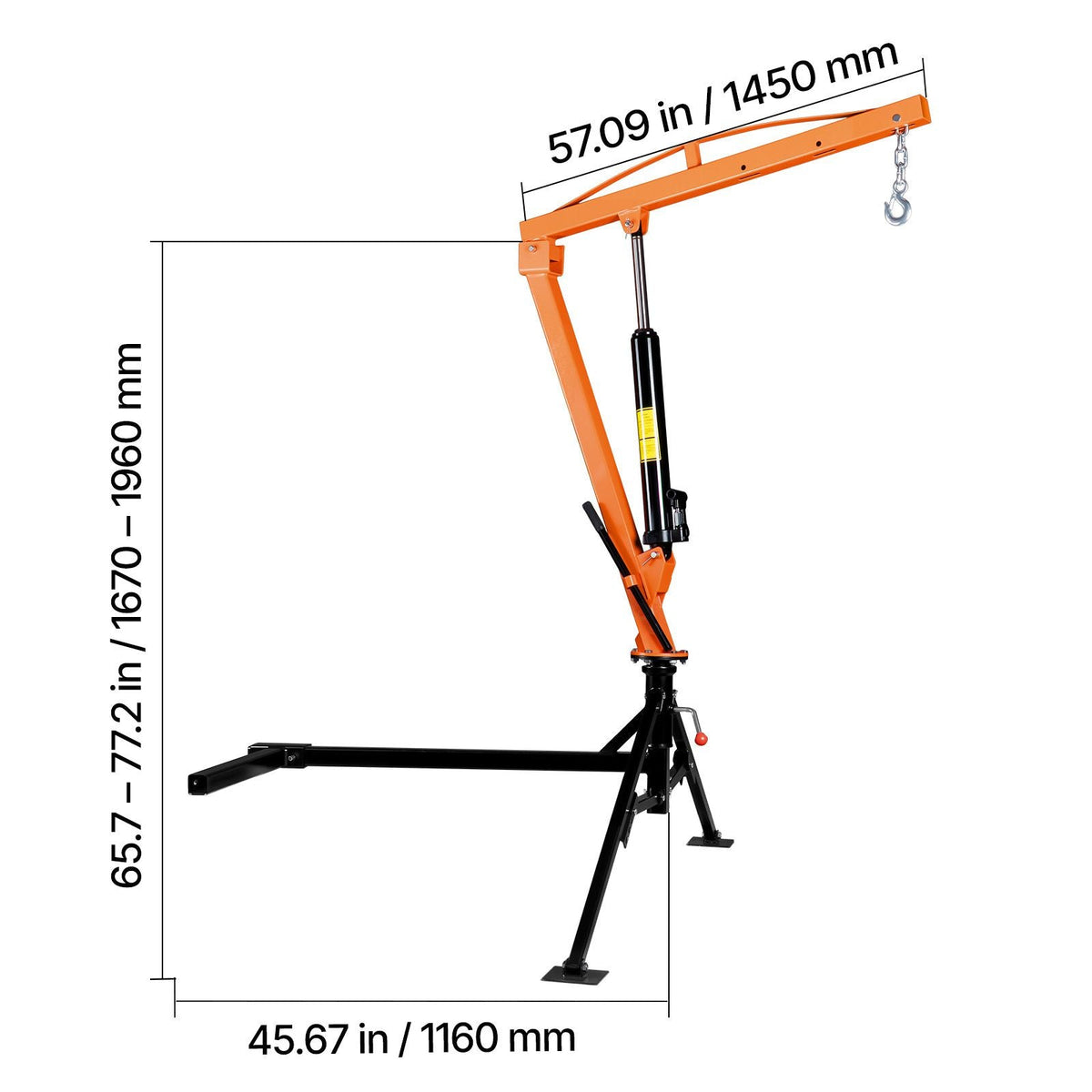 Truck Crane, 1000 lbs Pickup Hitch Crane Trailer Hitch Mounted, Manual Hydraulic with 8T Hydraulic Jack, 360° Rotating Telescopic Boom,Foldable Truck Bed Jib for Machine Lumber Equipment Lifting