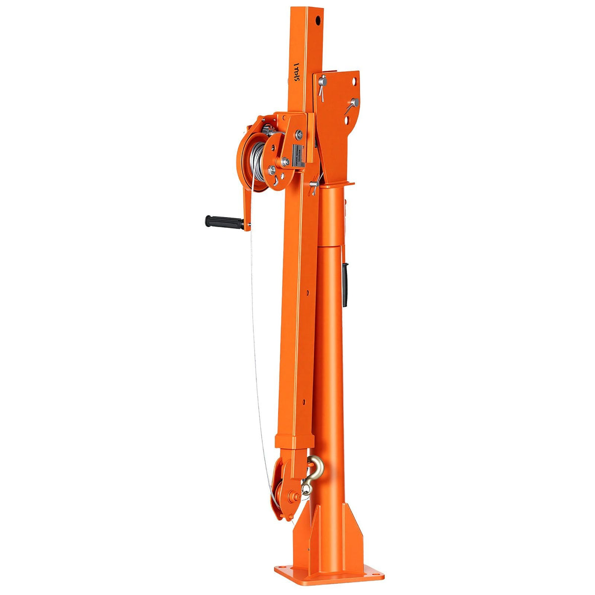 Truck Crane, 1100 lbs Manual Pickup Truck Crane with Hand Winch, 360° Rotating Telescopic Boom, Premium Galvanized Steel, Foldable Pickup Bed Jib for Machine Lumber Attic Heavy Load Lifting