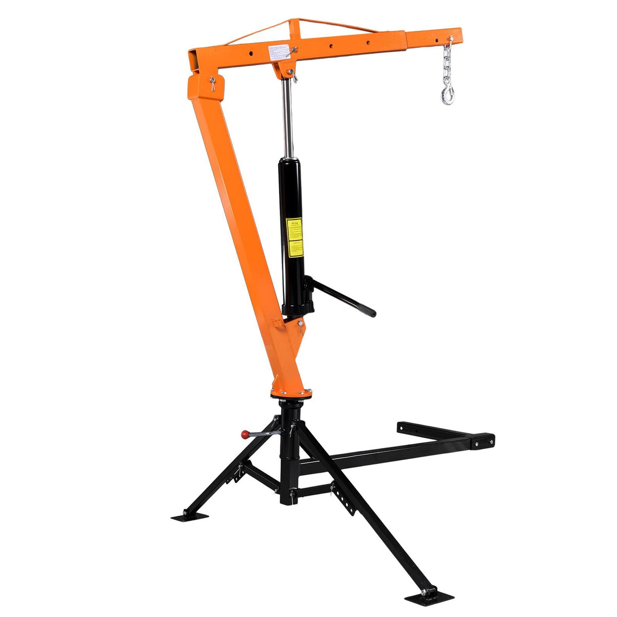 Truck Crane, 1500 lbs Pickup Hitch Crane Trailer Hitch Mounted, Manual Hydraulic with 12T Hydraulic Jack, 360° Swivel Telescopic Boom, Foldable Truck Bed Jib for Machine Lumber Equipment Lifting
