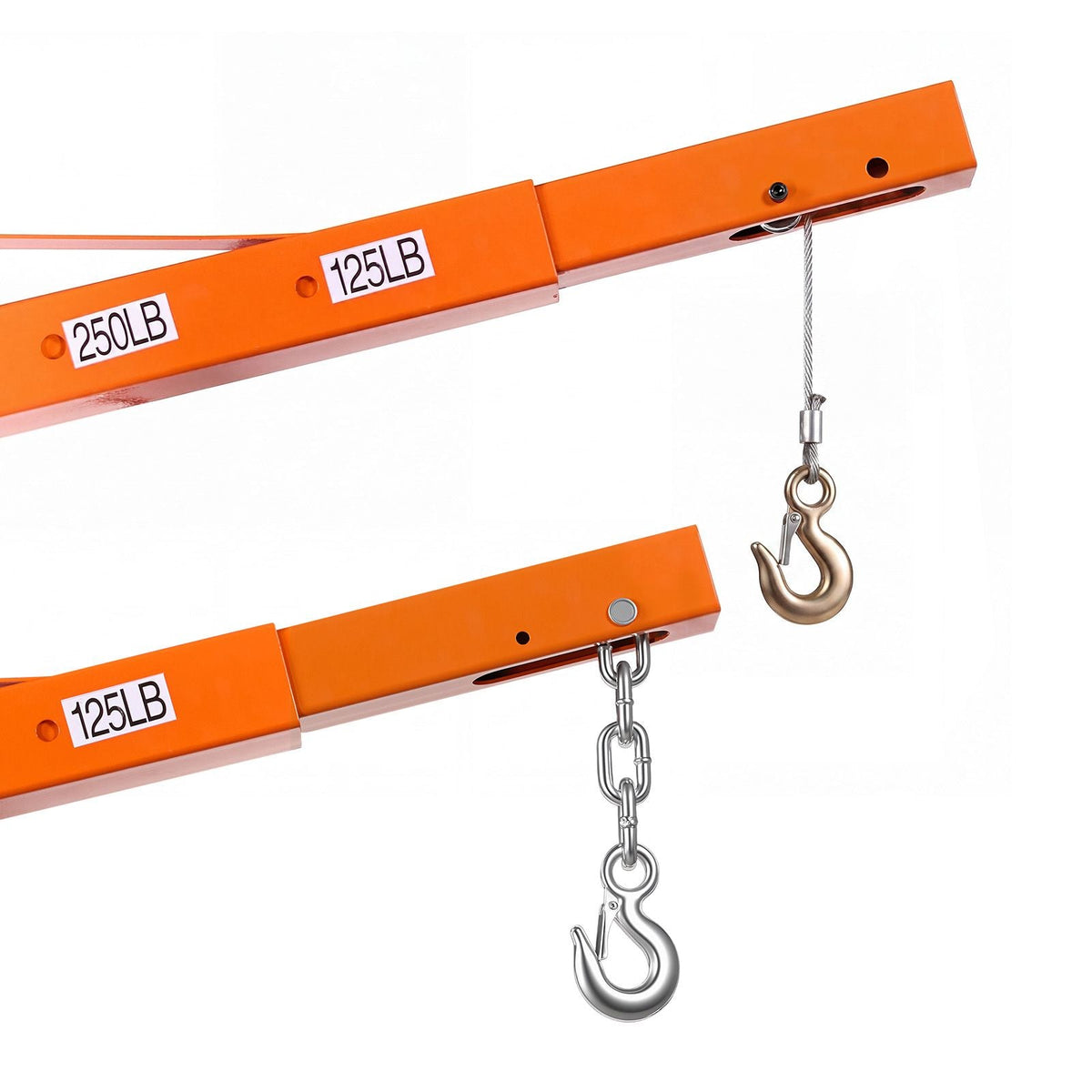 Truck Crane, 500 lbs Pickup Hitch Crane Trailer Hitch Mounted with Manual Winch & Hydraulic Jack, 360° Rotating Telescopic Boom, Foldable Truck Bed Jib Hoist for Machine Lumber Equipment Lifting