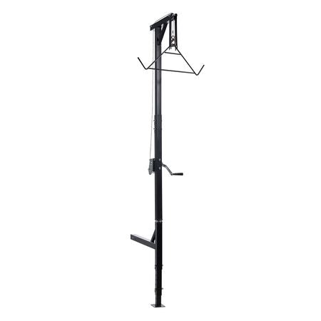 Truck Hitch Game Hoist, 400 lbs Load Capacity, Hunting Deer Hoist with 2-inch Receiver, 360-Degree Swivel Shaft & Adjustable Height, Includes Gambrel Winch for Skinning & Cleaning Game