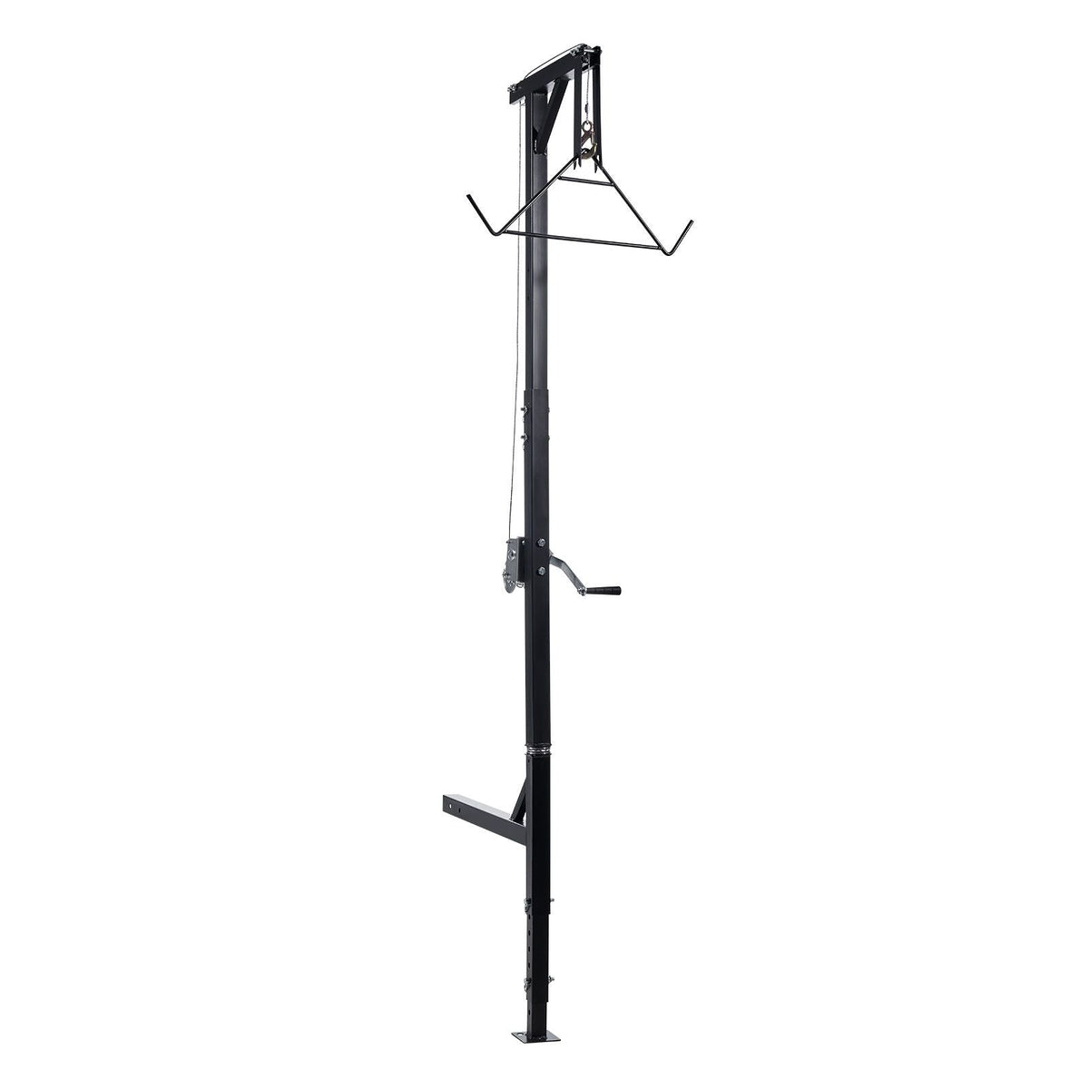 Truck Hitch Game Hoist, 500 lbs Load Capacity, Hunting Deer Hoist with 2-inch Receiver, 360-Degree Swivel Shaft & Adjustable Height, Includes Gambrel Winch for Skinning & Cleaning Game