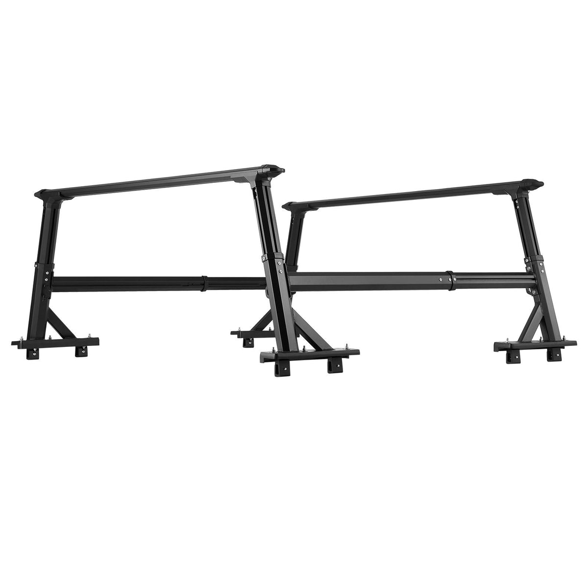 Truck Ladder Rack, 21-31.5 in Height, Adjustable Non-Drilling Aluminum Cargo Rack with Sidebar, 800 lbs Static Capacity, Ideal for Canoes, Surfboards, Ladders, Lumber, Tents, and Large cargo
