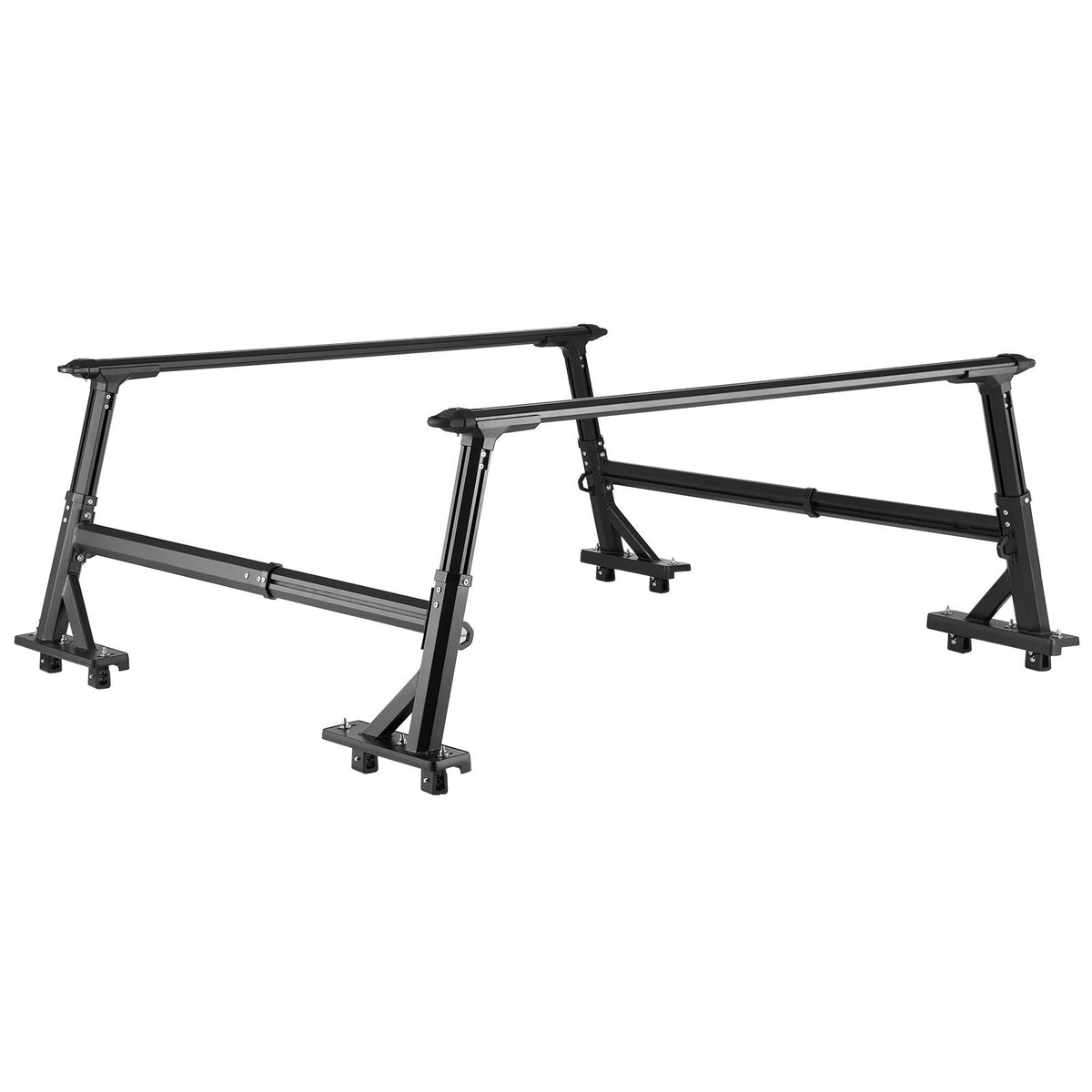 Truck Ladder Rack, 21-31.5 in Height, Adjustable Non-Drilling Aluminum Cargo Rack with Sidebar, 800 lbs Static Capacity, Ideal for Canoes, Surfboards, Ladders, Lumber, Tents, and Large cargo