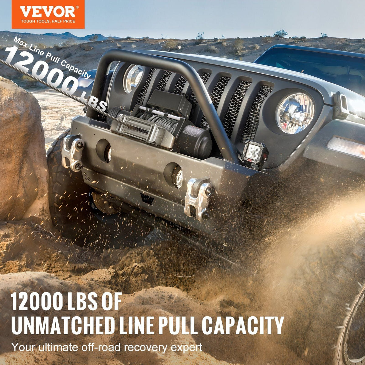 Truck Winch 12000lbs Electric Winch 85ft/26m Steel Cable 12V Power Winch Jeep Winch with Wireless Remote Control and Powerful Motor for UTV ATV & Jeep Truck and Wrangler in Car Lift