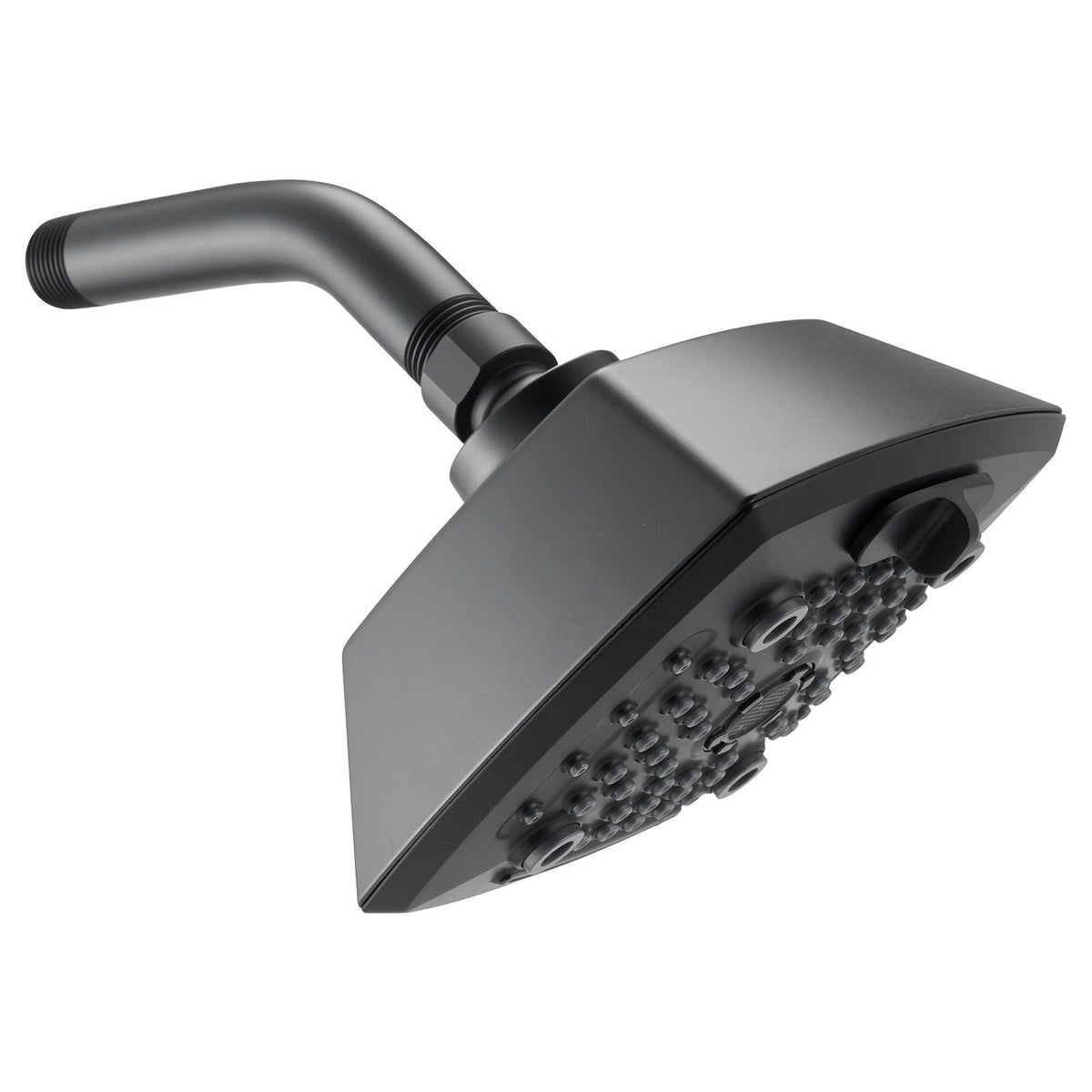 Tub and Shower Faucet Set, Complete with 5.1-Inch Rainfall Shower Head and Bathtub Spout, 5-Setting Adjustable Spray, Single-Handle Tub Trim Kit with Brass Pressure Balancing Valve, Matte Black