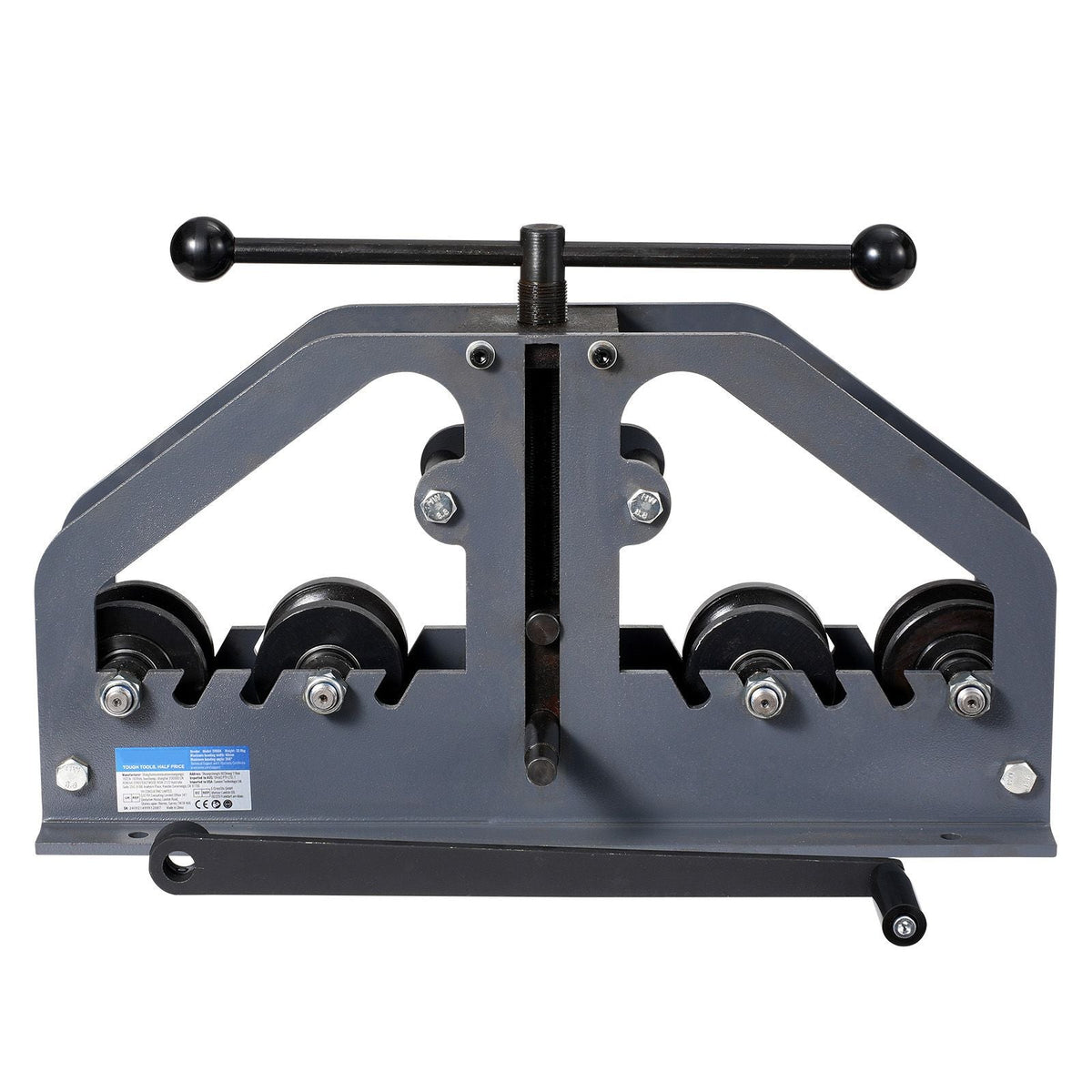 Tube Roller Bender, Max 1-1/2" Manual Tube Pipe Roller Bender with 6 Dies, 360° Copper Aluminum Pipe Bending Tool for Square, Round Tube & Flat Bar, Ideal for HVAC Air Conditioning Auto Repair