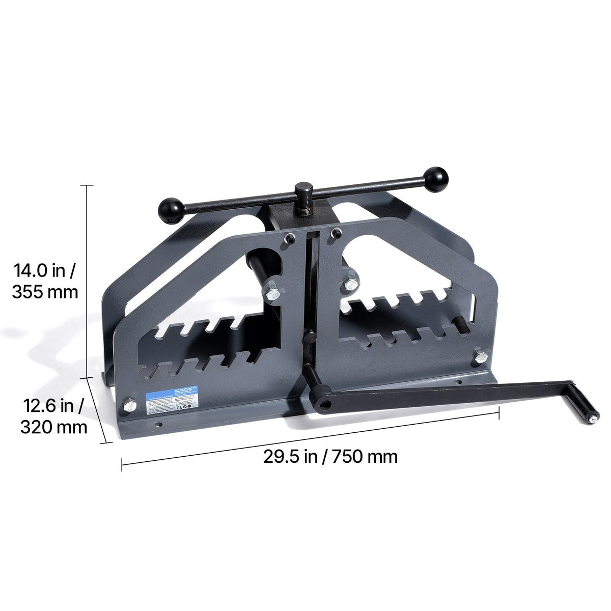 Tube Roller Bender, Max 1-1/2" Manual Tube Pipe Roller Bender with 6 Dies, 360° Copper Aluminum Pipe Bending Tool for Square, Round Tube & Flat Bar, Ideal for HVAC Air Conditioning Auto Repair