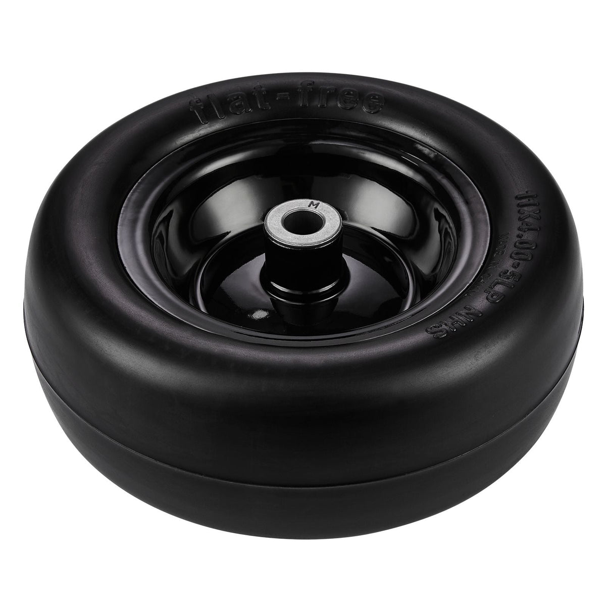 Tubeless Mower Wheels, 11x4-5" Size, Pair of Flat-Free PU Tires on Rims, 3.4" Hub, 3/4" Bushing, Includes 20 Adapters, Suitable for Riding Mowers and Lawn Tractors