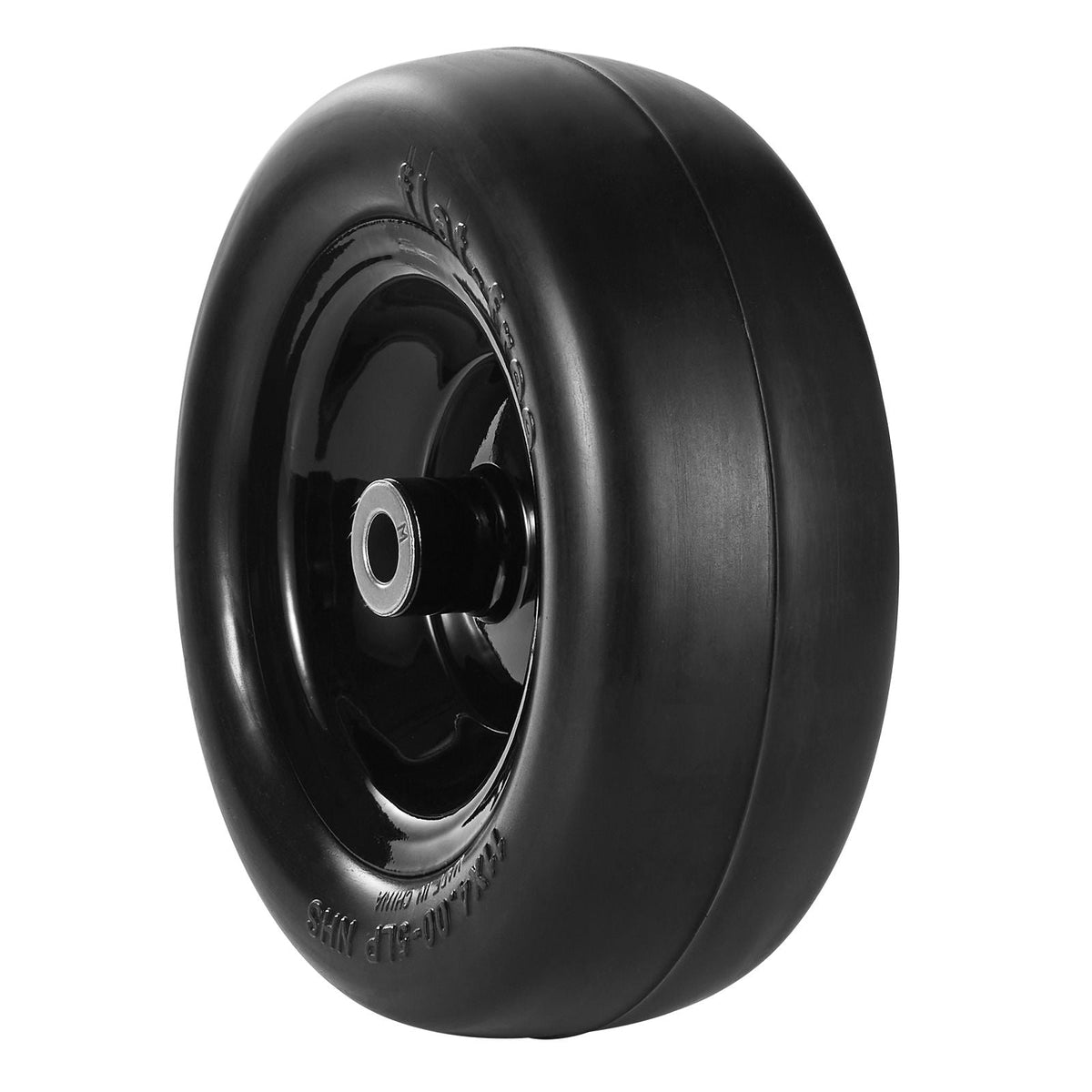 Tubeless Mower Wheels, 11x4-5" Size, Pair of Flat-Free PU Tires on Rims, 3.4" Hub, 3/4" Bushing, Includes 20 Adapters, Suitable for Riding Mowers and Lawn Tractors