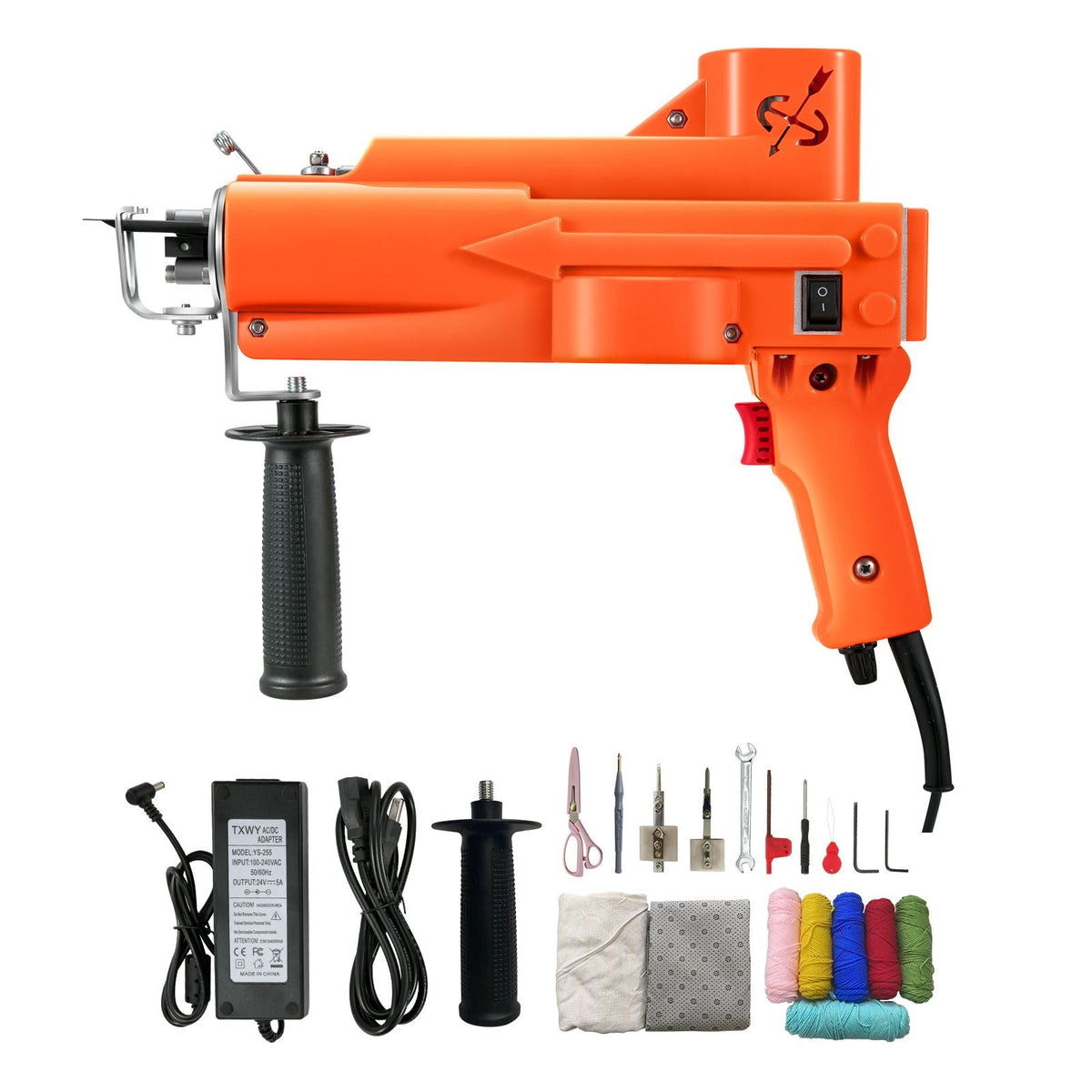 Tufting Gun, 2 in 1 Cut & Loop Pile, Electric Carpet Weaving Flocking Machine, Rug Machines Starter Kit, 7-27 Stitches/sec High Speed Rug Making Tools, 4-25 mm Adjustable Height, 110V