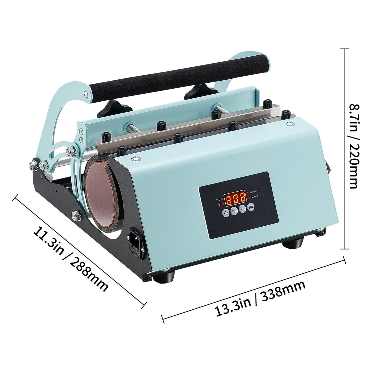 Tumbler Heat Press Machine, 11-30oz Mug Press, Heat Up Fast and Even, Tumbler Press with Sublimation Paper, Tape and Gloves, Temp and Time Setting, for Sublimation Tumblers, Cups, Mugs, Green