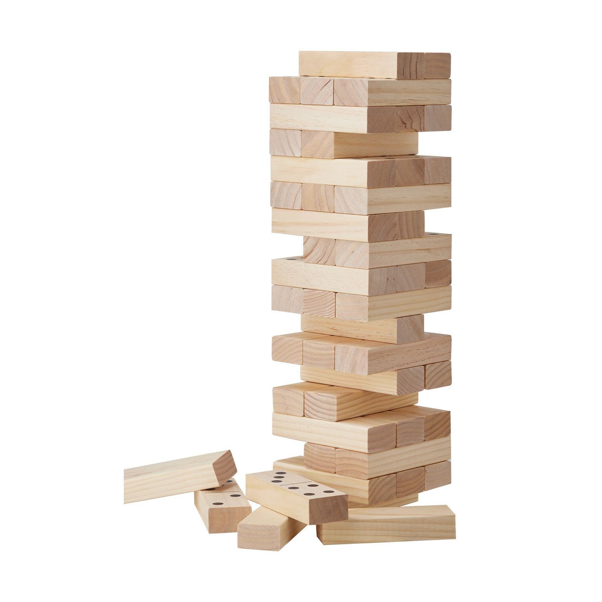 Tumbling Timber Toy, 54 Blocks Medium Tumble Tower Blocks Game, Pine Wood Tumbling Tower Game with Carry Bag and Scoreboard, Wooden Stacking Game, Tumble Tower Family Games for Indoor/Outdoor