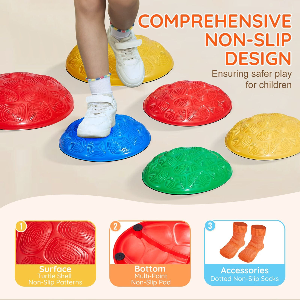 Turtle Balance Stepping Stones, 6 PCS, Up to 220 lbs Kids Turtle Jumping Stones Steps Stones, Toddler Obstacle Course Coordination Game Toys Indoor or Outdoor Play for Children Aged 3 4 5 6 7 8+