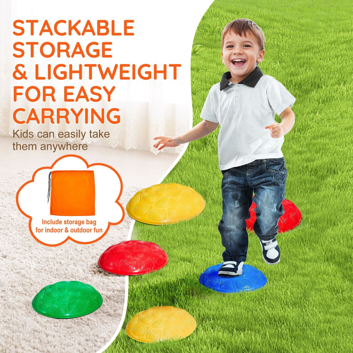 Turtle Balance Stepping Stones, 6 PCS, Up to 220 lbs Kids Turtle Jumping Stones Steps Stones, Toddler Obstacle Course Coordination Game Toys Indoor or Outdoor Play for Children Aged 3 4 5 6 7 8+