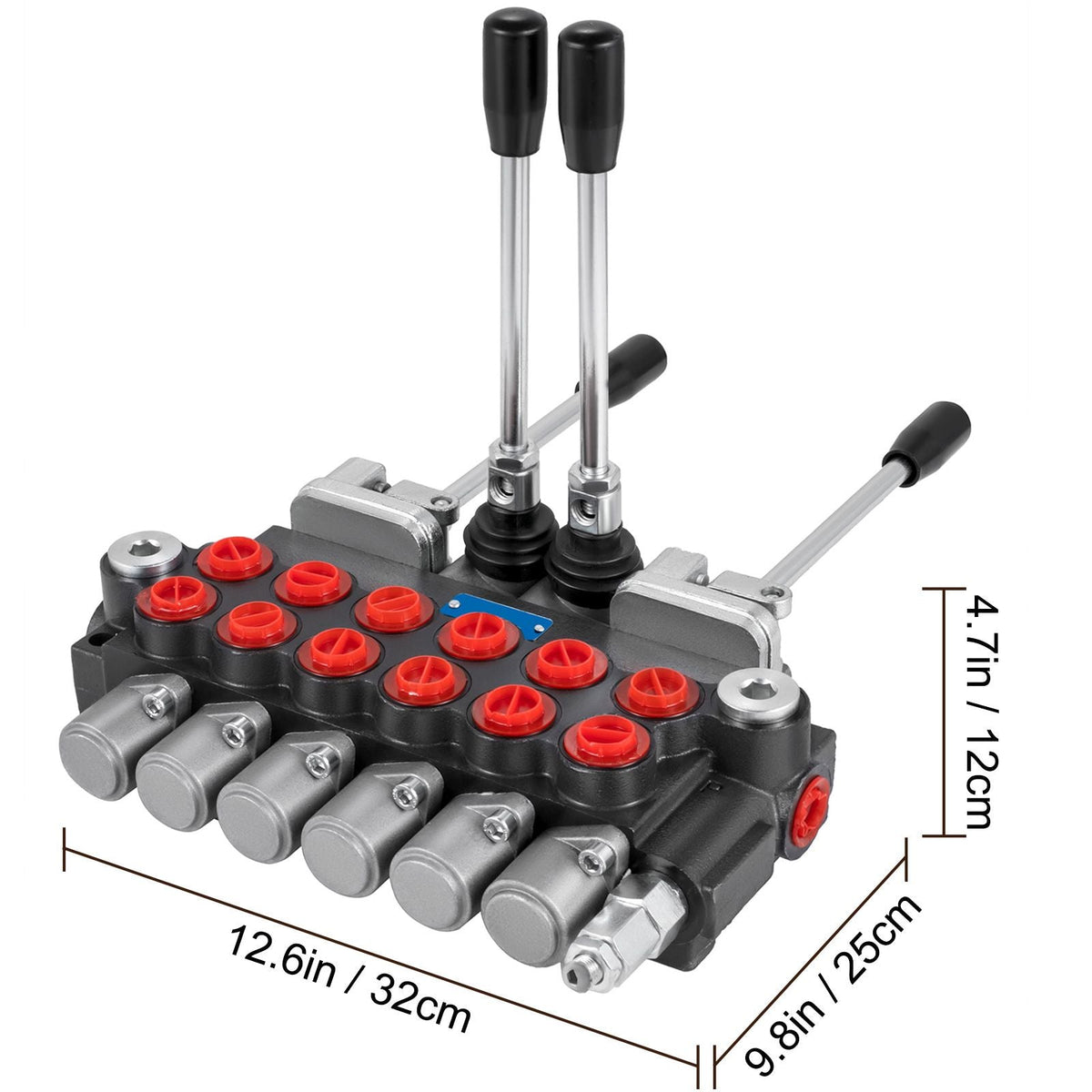 Tuspuzz Hydraulic Directional Control Valve, 6 Spool Hydraulic Spool Valve, 11 GPM Hydraulic Loader Valve, 4500 PSI Directional Control Valve, Hydraulic Valves and Controls for Tractors Loaders Tanks