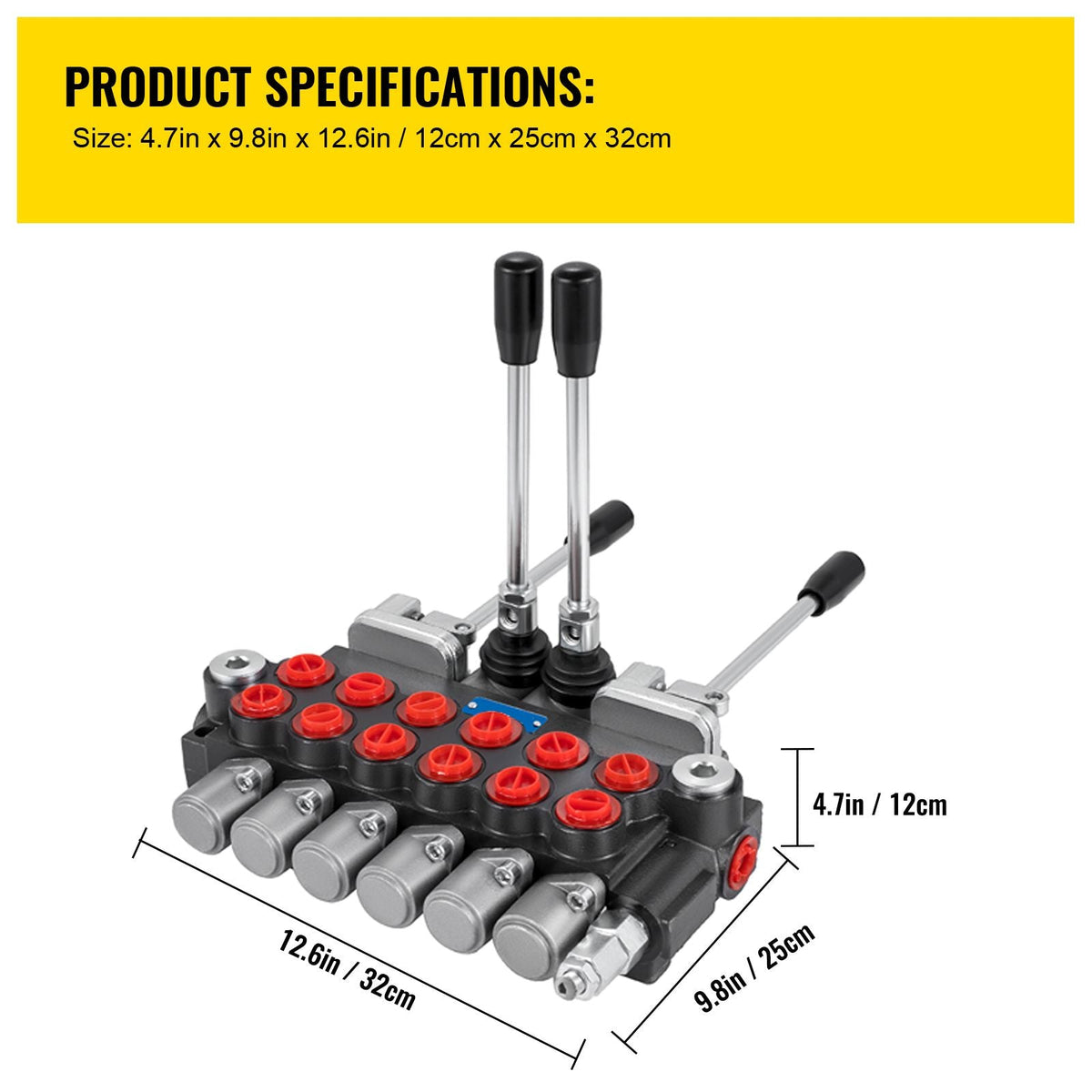Tuspuzz Hydraulic Directional Control Valve, 6 Spool Hydraulic Spool Valve, 11 GPM Hydraulic Loader Valve, 4500 PSI Directional Control Valve, Hydraulic Valves and Controls for Tractors Loaders Tanks