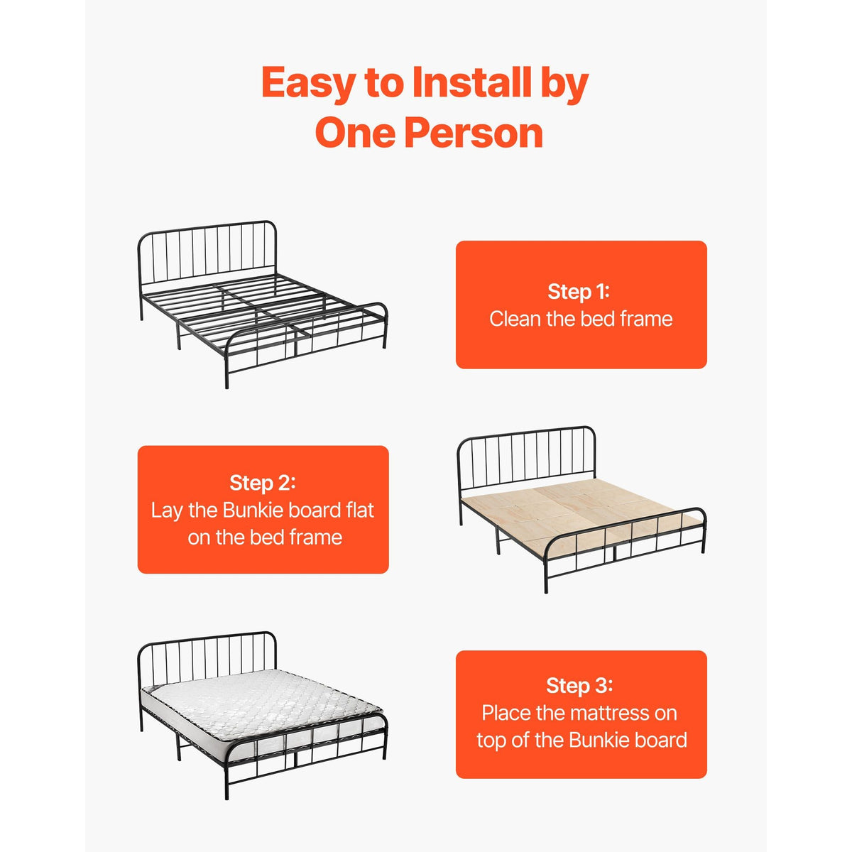 Twin Size Bunkie Board, 0.4 in Foldable Bed Board Slats with Connection, Wooden Mattress Support for Twin Size Bed, Support under Mattress Boards, Ready to Use, 8 Piece, Burlywood