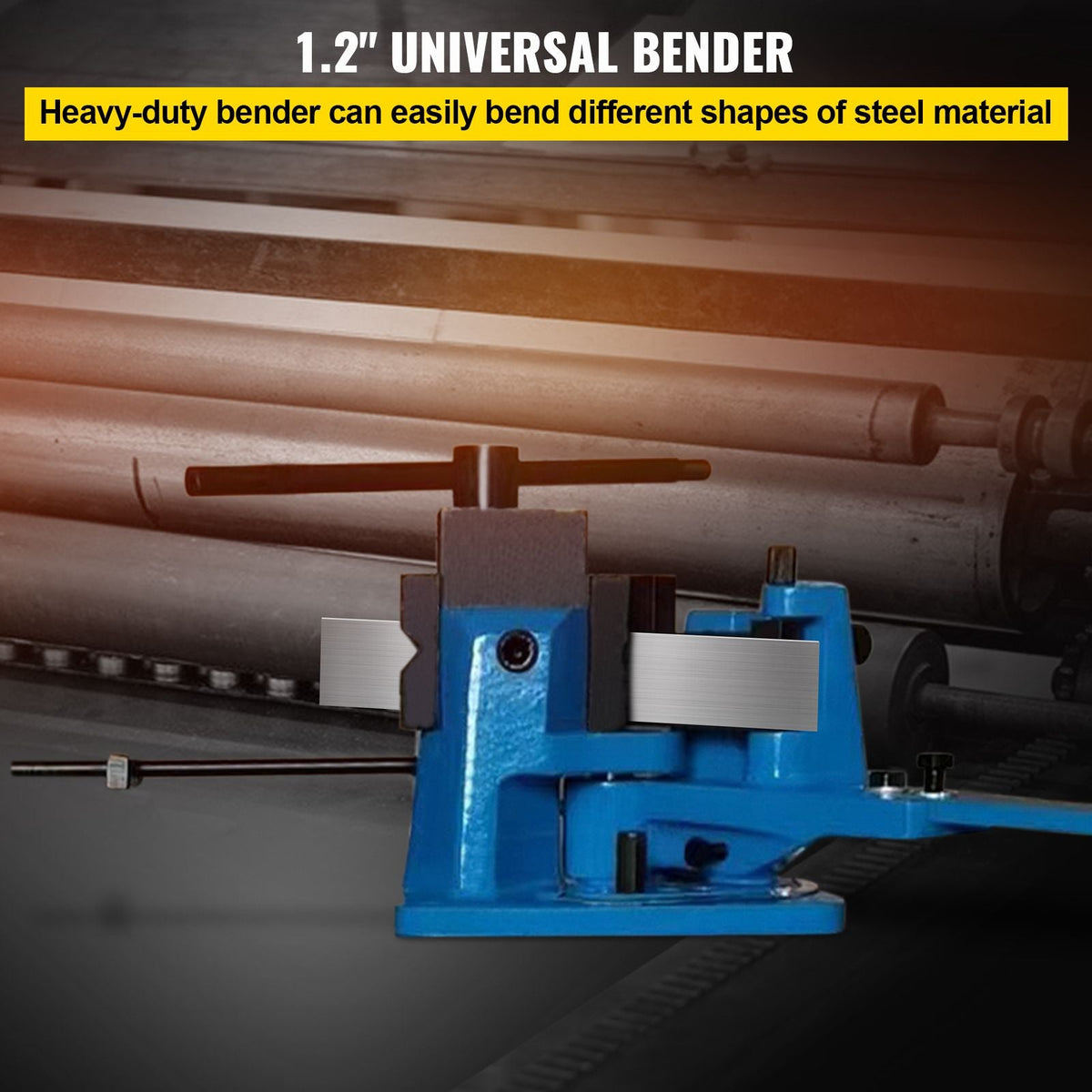 UB-100 Manual Flat Steel Universal Metal Rebar Bender Angle Iron 120 Degree Heavy-Duty Metal Rod Bender Hot and Cold With Detachable Bending Lever Strip Steel, Flat Steel, Round Steel