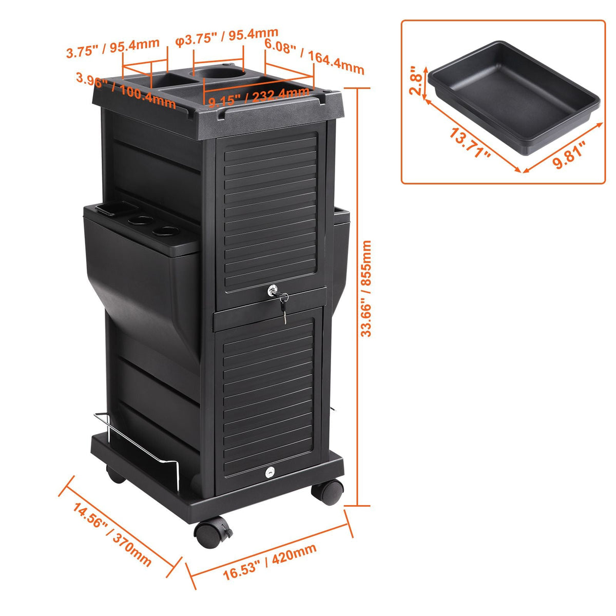 Ultimate Salon Trolley Cart, Lockable Beauty Salon Cart for Stylist with 6 Removable Drawers & Tool Holder, Plastic Hairdressing Rolling Cart with Lockable Wheels for Beauty SPA Barber