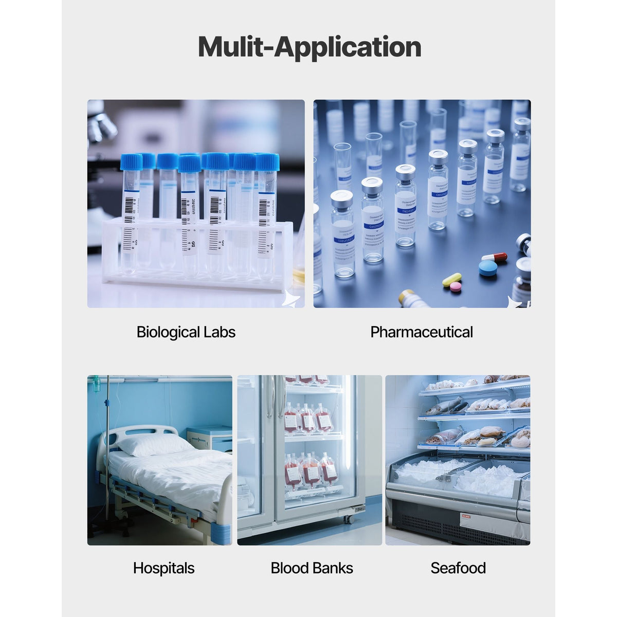 Ultra Low Temperature Freezer, 28 L, −40 Fahrenheit to −123 Fahrenheit Adjustable Temp Range, with Rollers and Digital Display, 304 Stainless Steel Liner, Low Temperature Lab Freezer