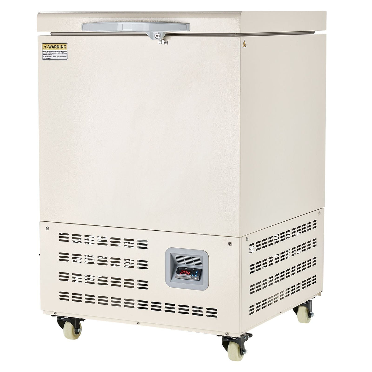Ultra Low Temperature Freezer, 58 L, -40 to -123 F Adjustable Temp Range, with Rollers and Digital Display, 304 Stainless Steel Liner, Low Temperature Lab Freezer for Laboratory Samples Storage