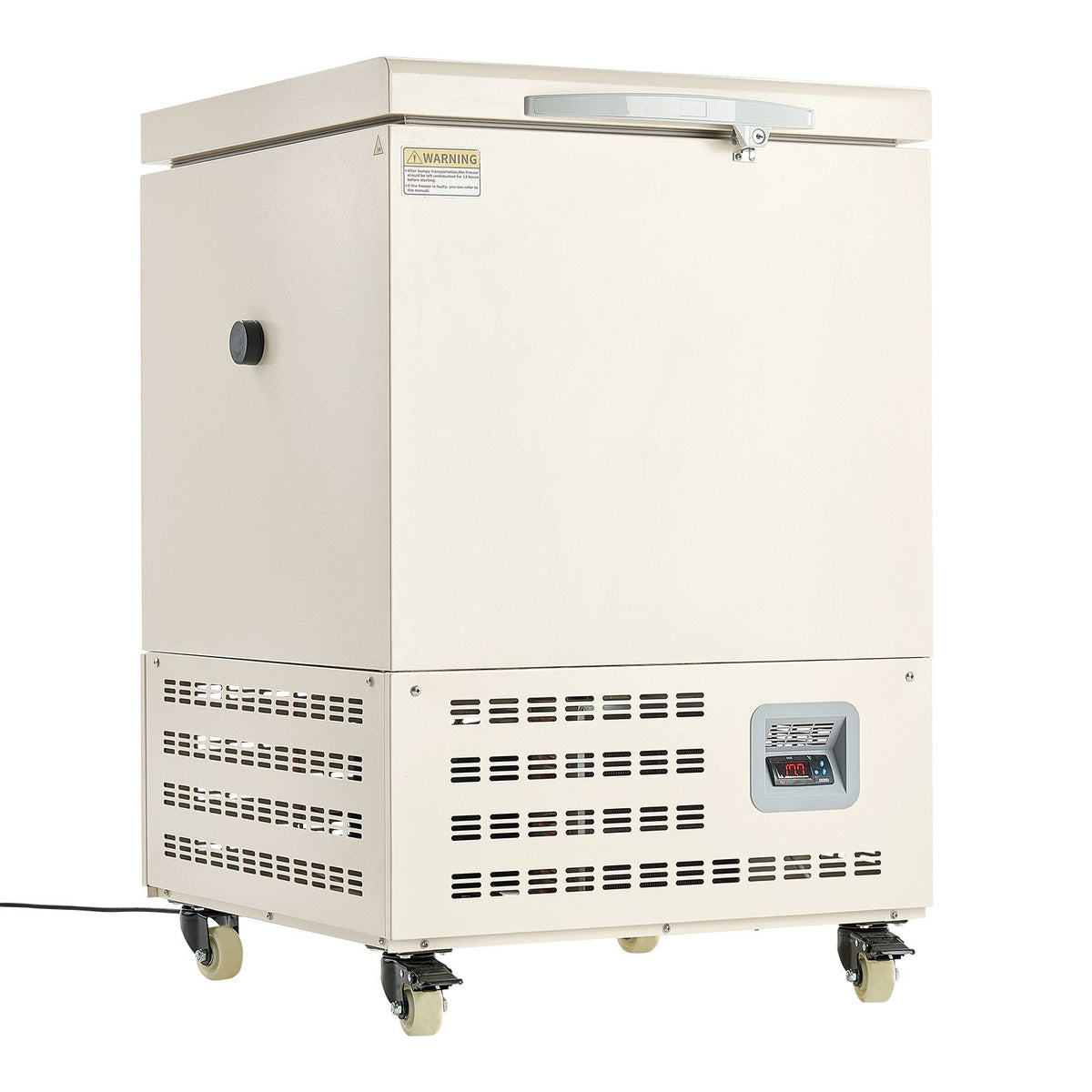 Ultra Low Temperature Freezer, 58 L, -40 to -123 F Adjustable Temp Range, with Rollers and Digital Display, 304 Stainless Steel Liner, Low Temperature Lab Freezer for Laboratory Samples Storage