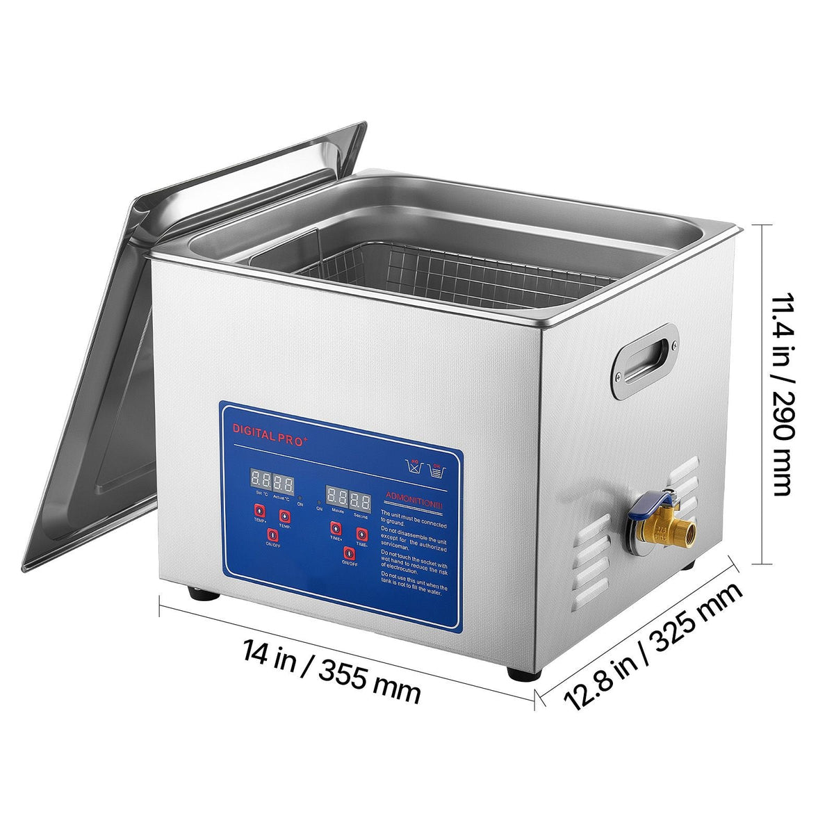Ultrasonic Cleaner 15L-Class Capacity Ultrasonic Parts Cleaner 40kHz, Digital Time and Temp Control, Stainless Steel Ultra Sonic Cleaning Machine with Cleaning Baskets, for Auto Parts, Glasses
