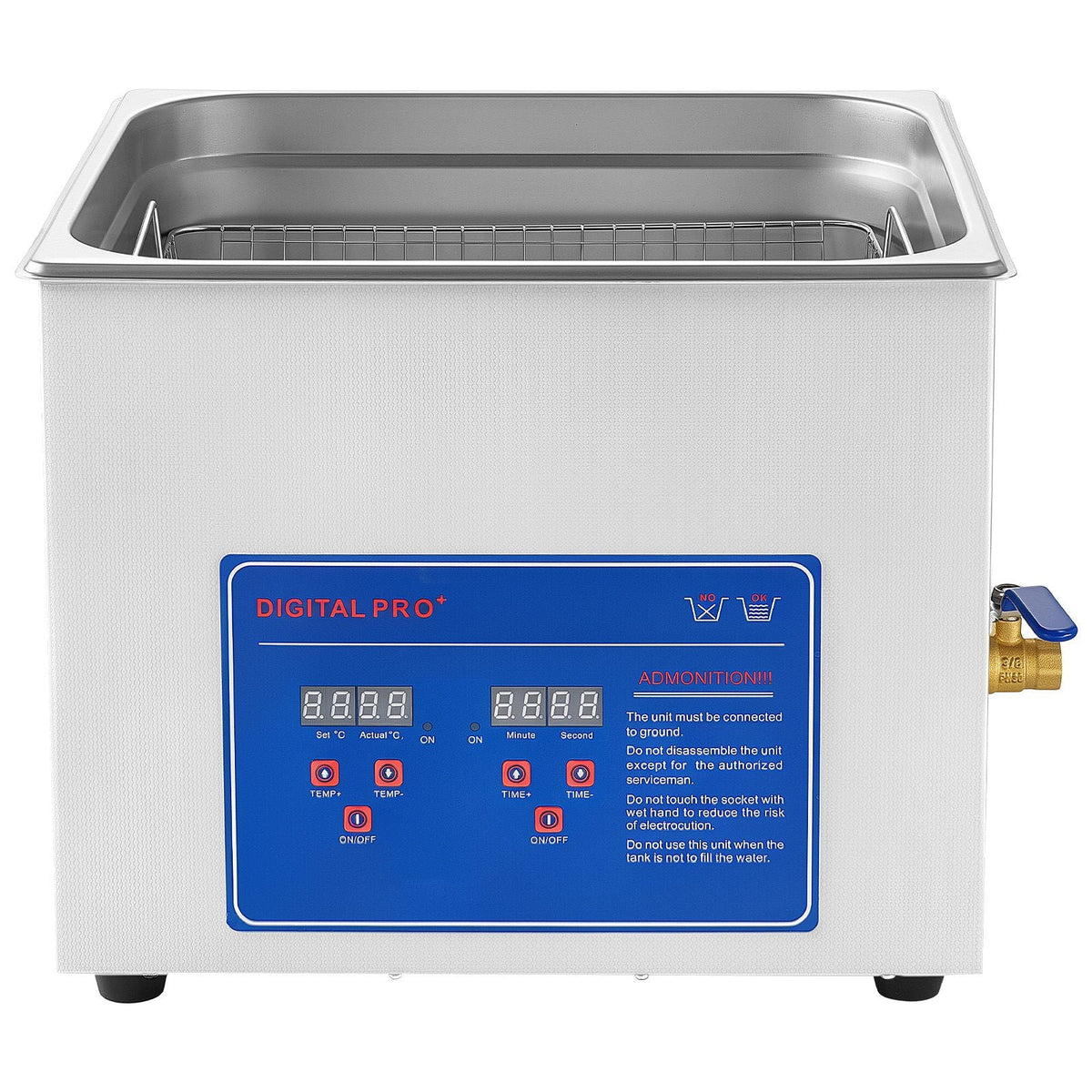 Ultrasonic Cleaner 15L-Class Capacity Ultrasonic Parts Cleaner 40kHz, Digital Time and Temp Control, Stainless Steel Ultra Sonic Cleaning Machine with Cleaning Baskets, for Auto Parts, Glasses