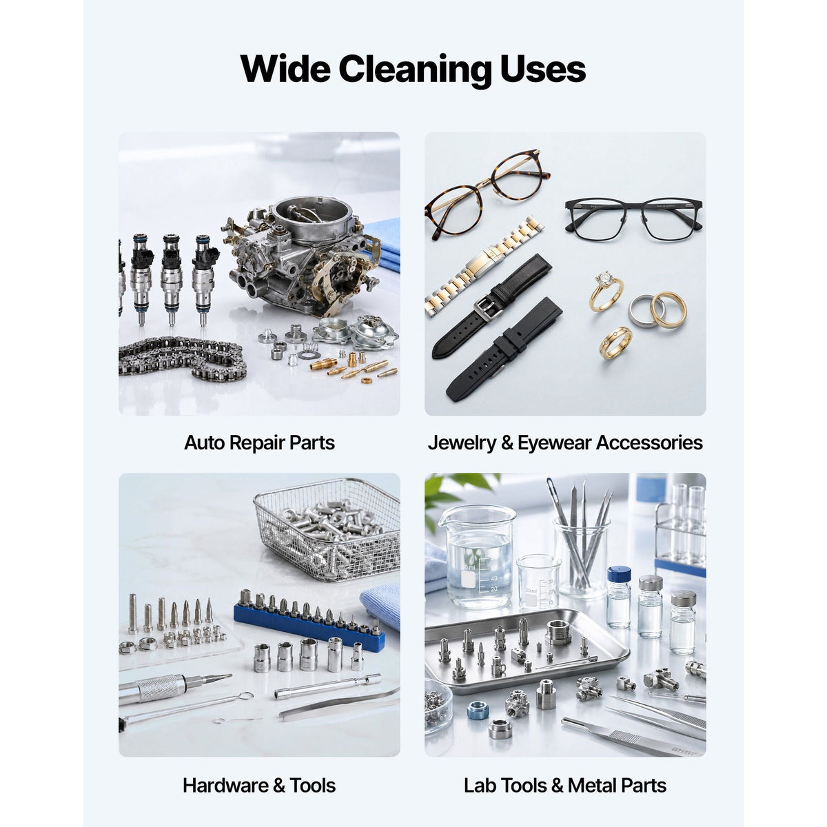 Ultrasonic Cleaner 15L-Class Capacity Ultrasonic Parts Cleaner 40kHz, Digital Time and Temp Control, Stainless Steel Ultra Sonic Cleaning Machine with Cleaning Baskets, for Auto Parts, Glasses