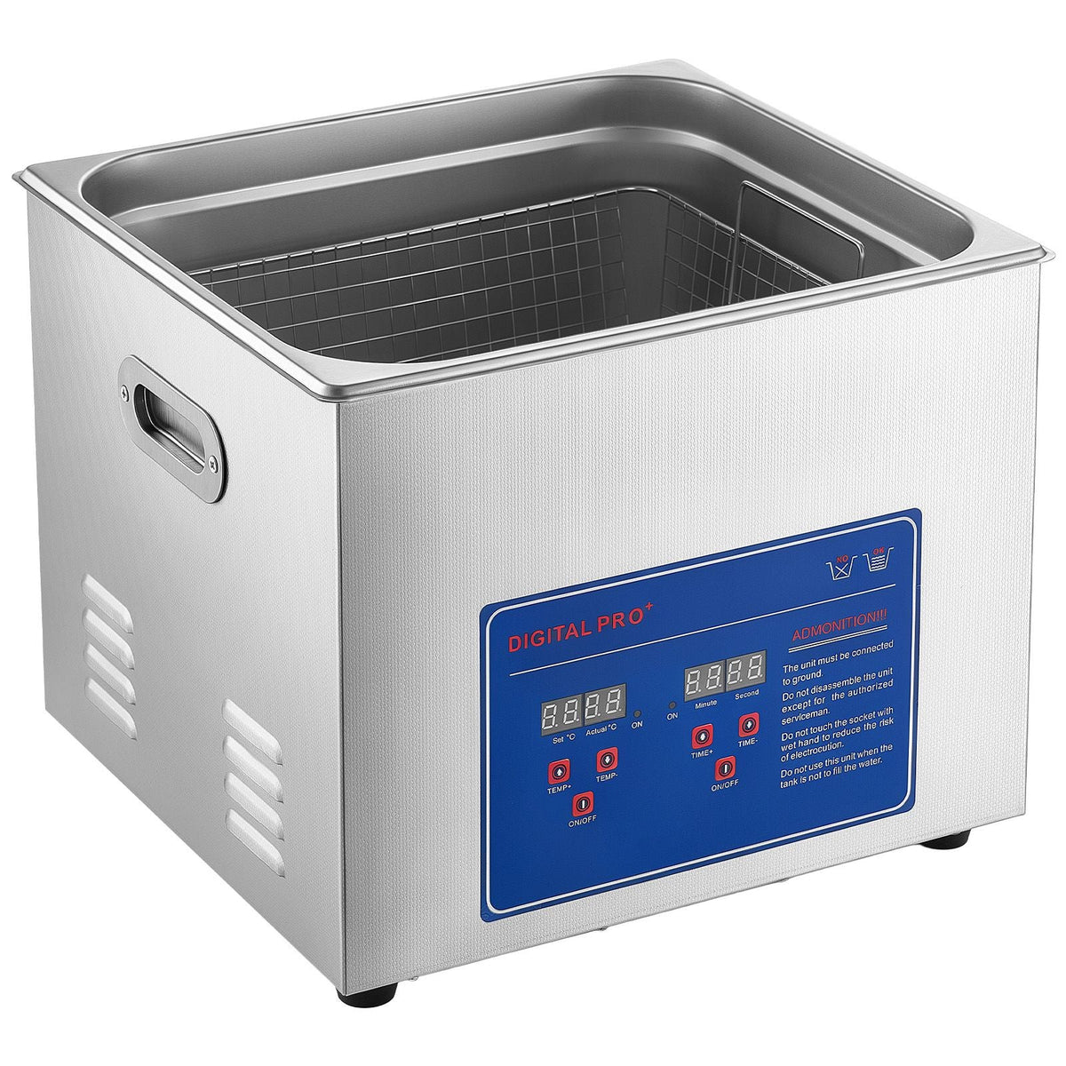 Ultrasonic Cleaner 15L-Class Capacity Ultrasonic Parts Cleaner 40kHz, Digital Time and Temp Control, Stainless Steel Ultra Sonic Cleaning Machine with Cleaning Baskets, for Auto Parts, Glasses