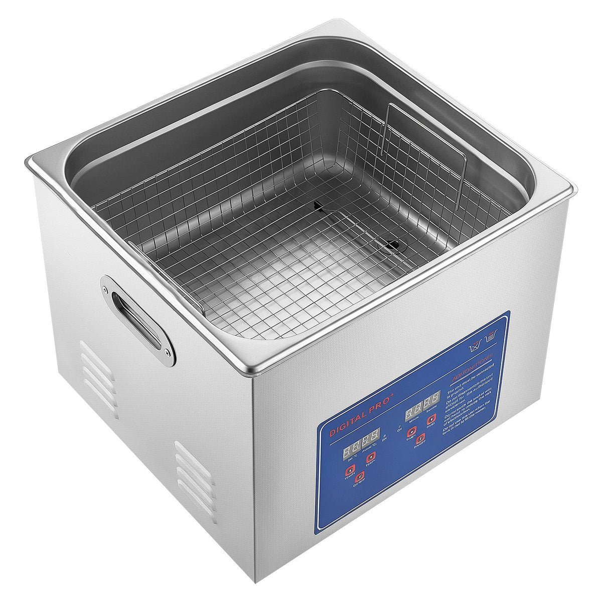 Ultrasonic Cleaner 15L-Class Capacity Ultrasonic Parts Cleaner 40kHz, Digital Time and Temp Control, Stainless Steel Ultra Sonic Cleaning Machine with Cleaning Baskets, for Auto Parts, Glasses