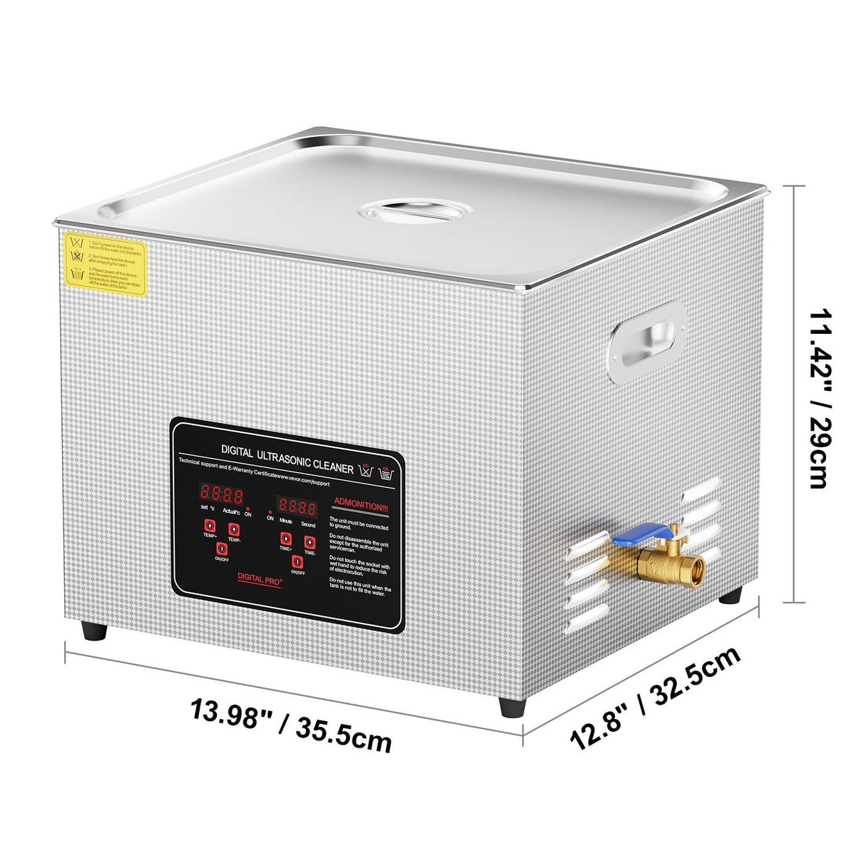 Ultrasonic Cleaner, 15L Professional 360W Cleaning Machine with Timer & Heater, 40kHz Digital Ultrasonic Cleaner with Basket for Watch Glasses Jewelry Retainer Industrial Parts Tools