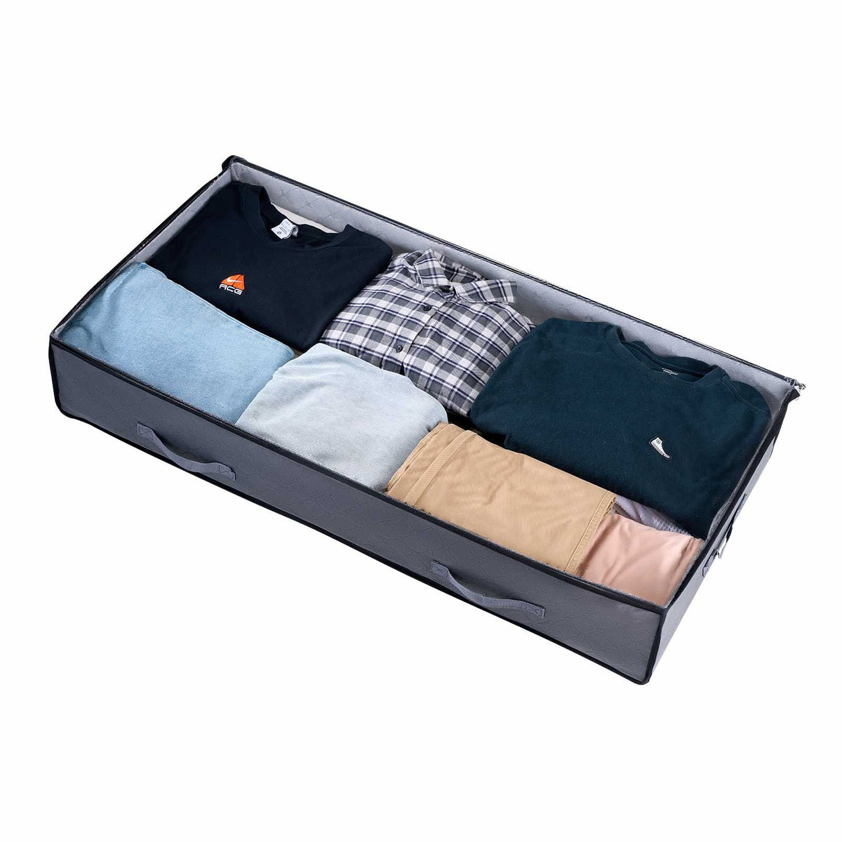 Under Bed Storage with Clear Lids, 39.2 x 19.7 x 7.1 Inch, 90L Large Underbed Clothes Storage Containers, Low Profile Under Bed Drawer Shoe Organizer Bins Box for Blanket Shoe Bedroom, 4 Pack